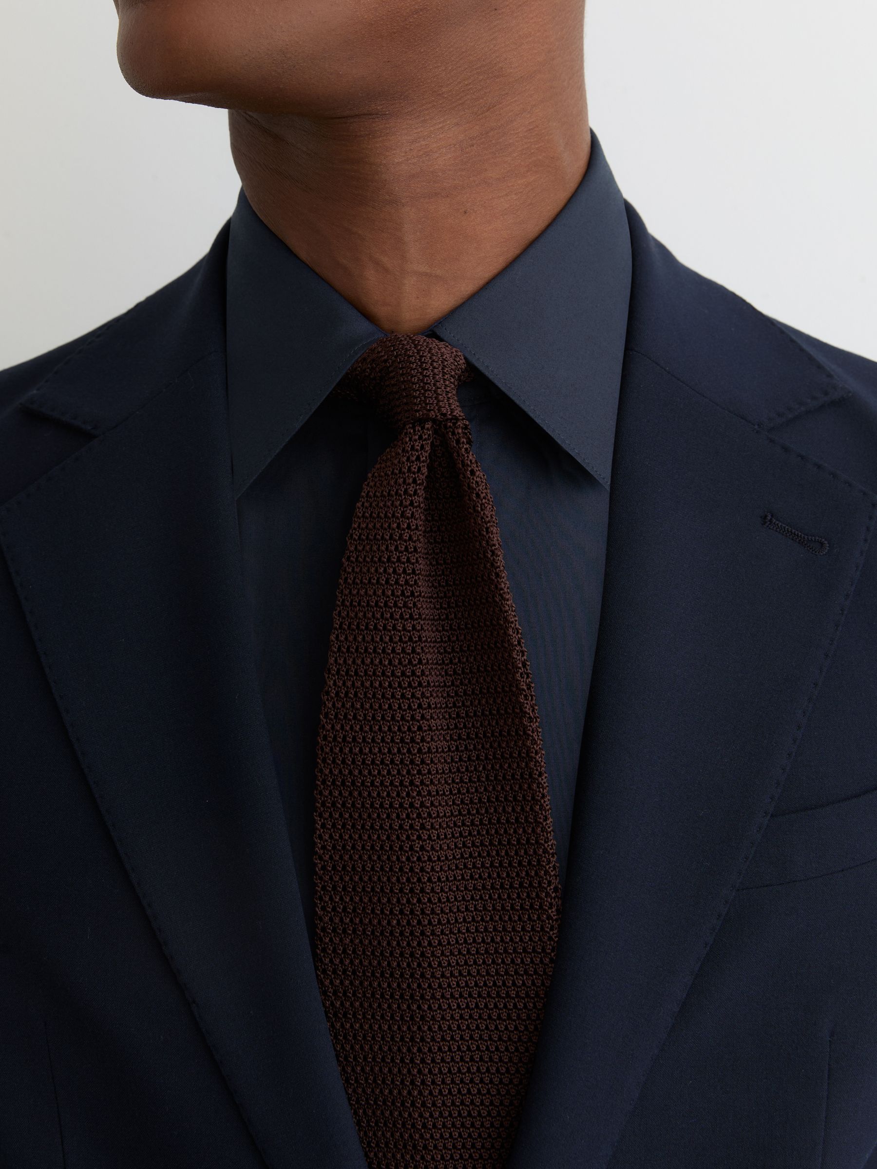 Stretch-Cotton Concealed-Placket Shirt Slim-Fit in Navy - Image 4 of 8