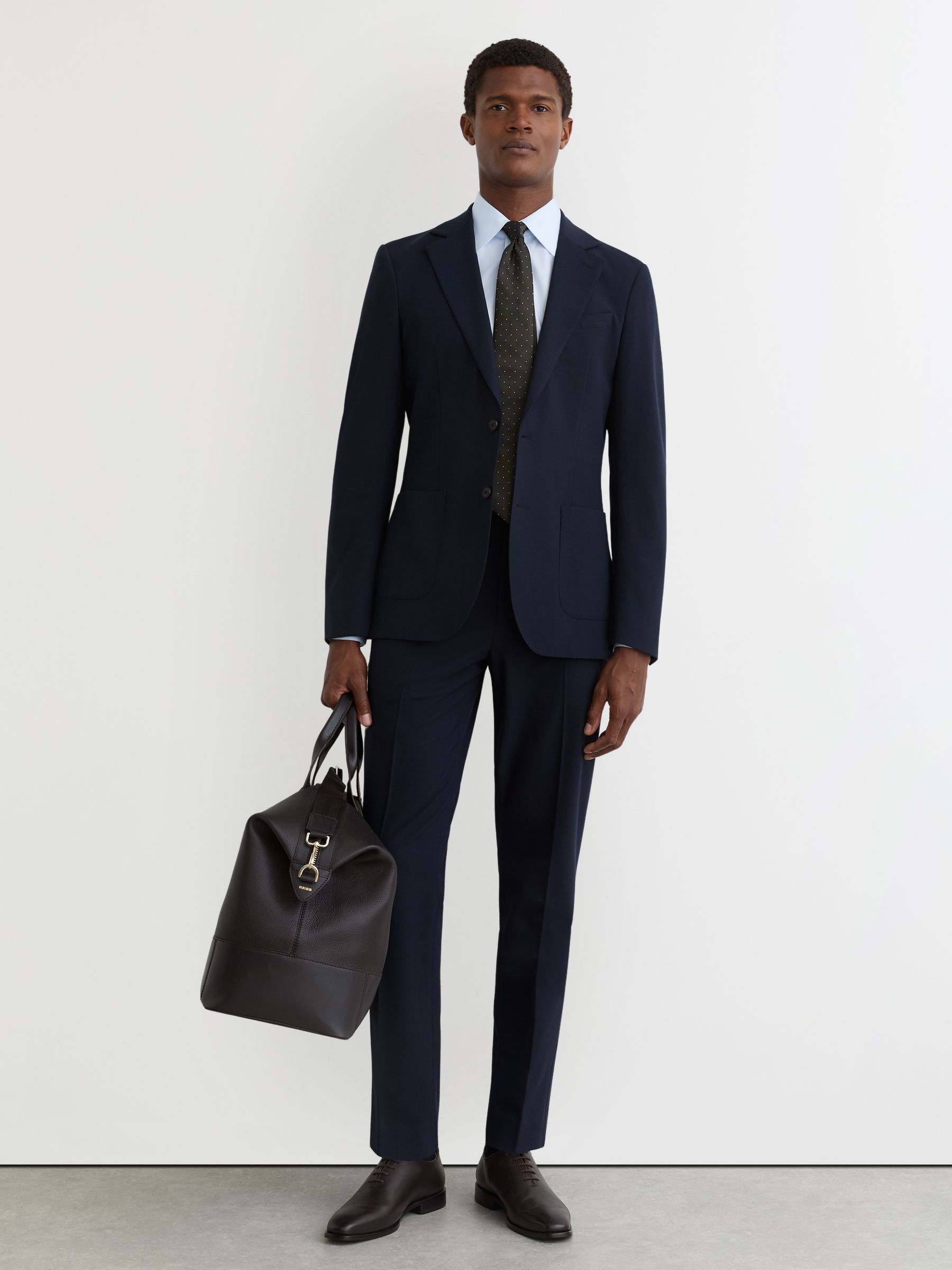 Stretch-Cotton Concealed-Placket Shirt Slim-Fit in Soft Blue - Image 3 of 8