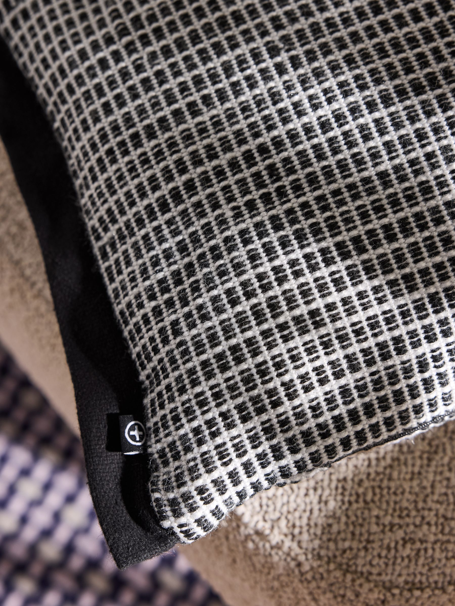 Cady Woven Textured Cushion in Black - Image 2 of 4