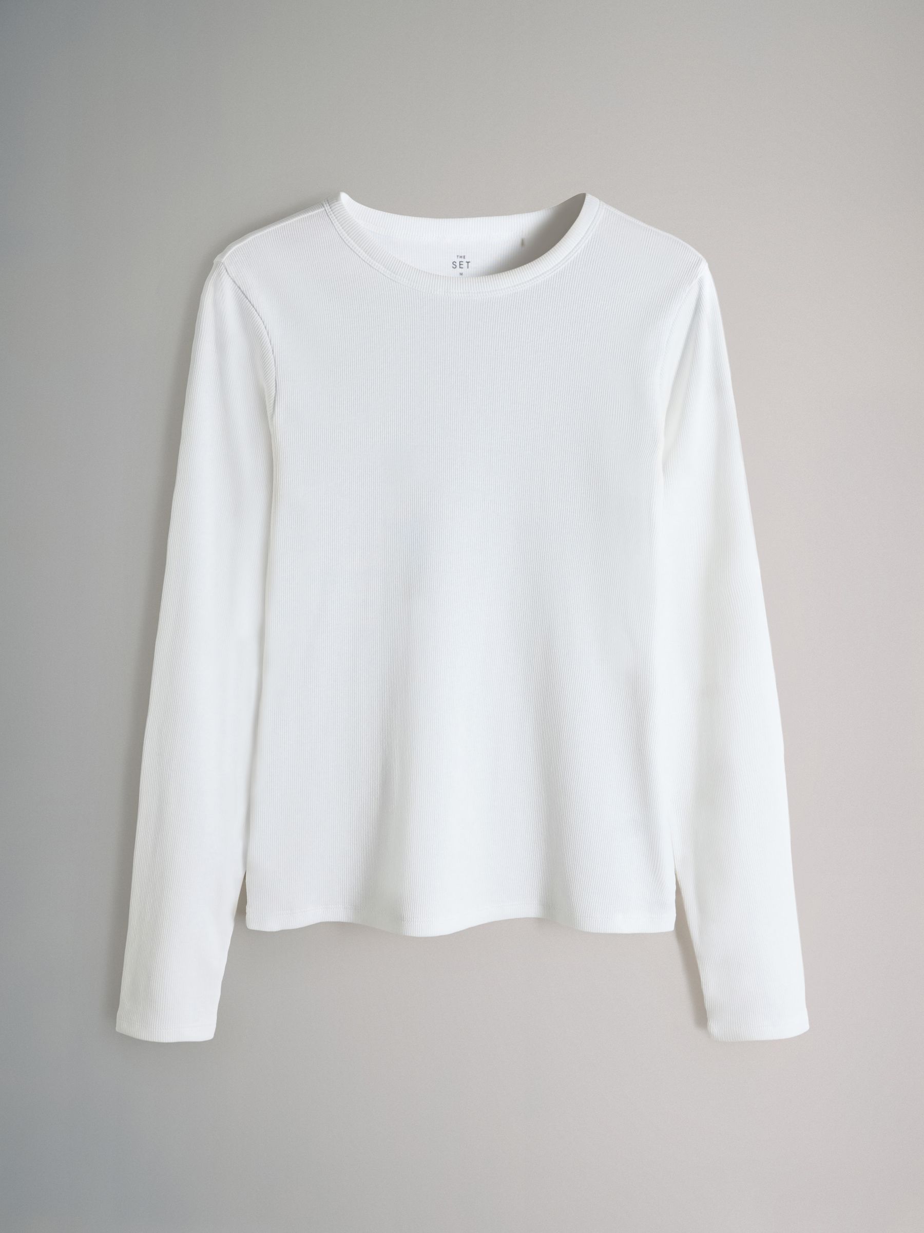 4 Pack Long Sleeve Ribbed T-Shirts Chocolate Brown/Light Blue/Stripe/White - Image 2 of 6