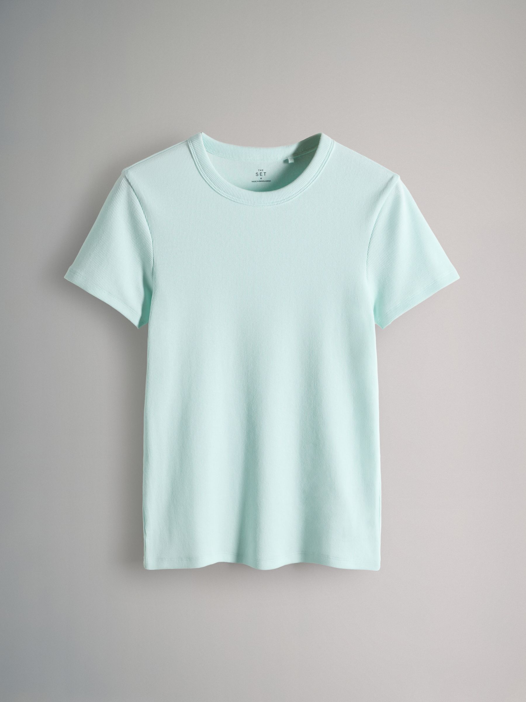 Taupe Brown/Light Brown/Blue/Light Blue/Cream 5 Pack Short Sleeve Ribbed T-Shirts - Image 3 of 6