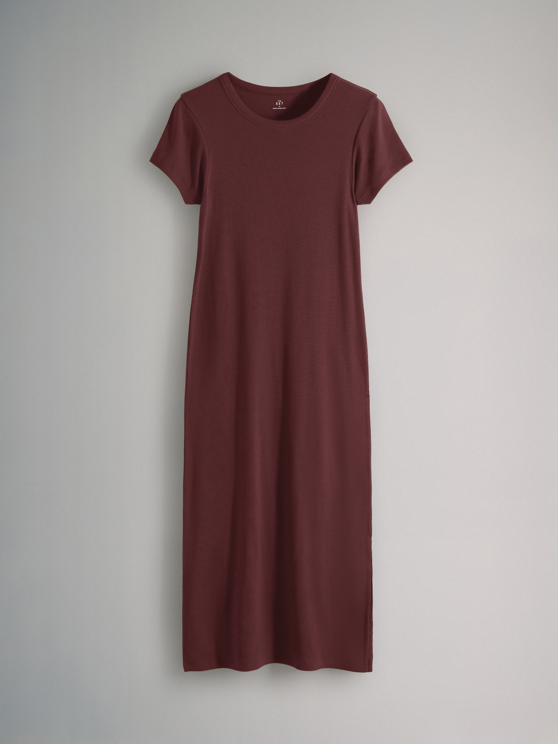 3 Pack Ribbed Midi Dresses Black/Mauve Pink/Light Pink - Image 2 of 6