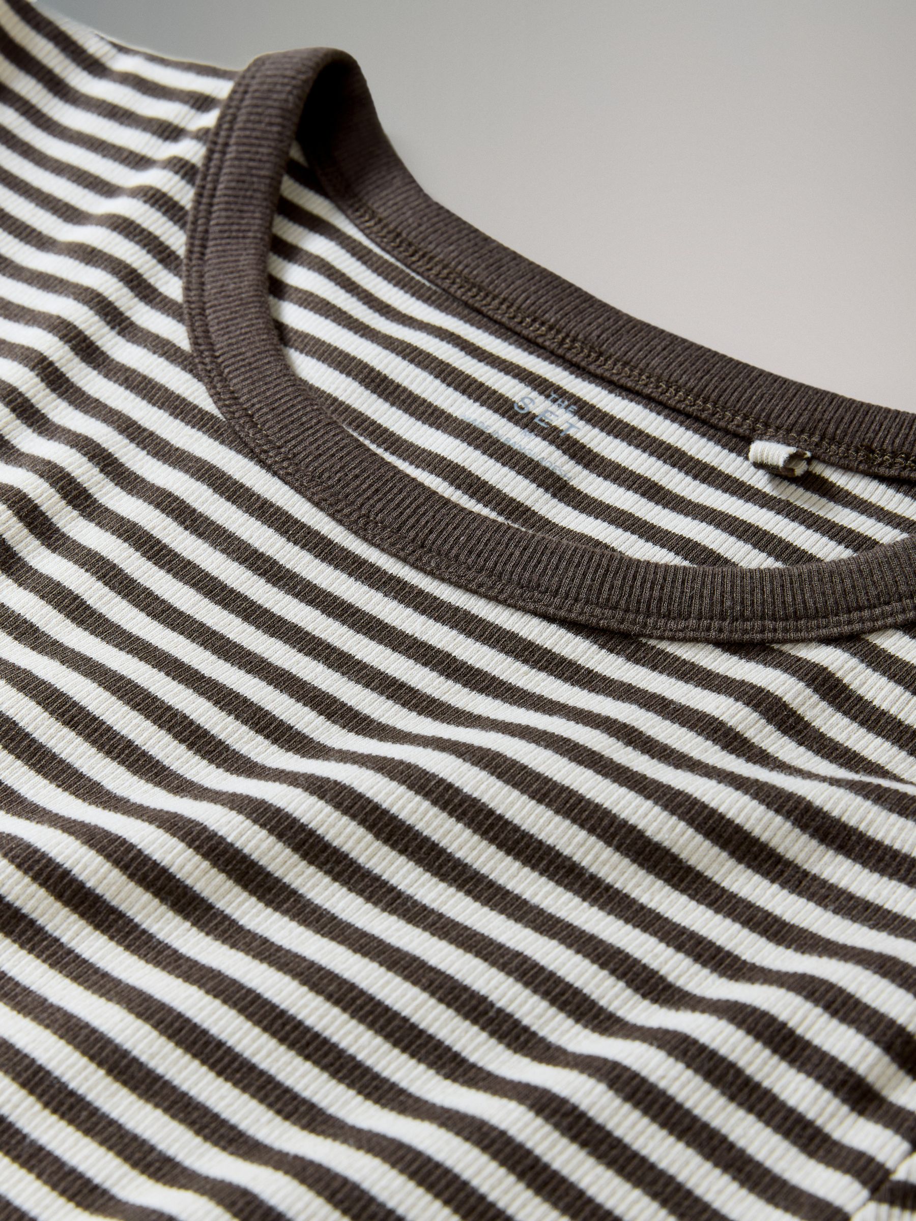 Navy/Khaki/Stripe 3 Pack Ribbed Long Sleeve Midi Dresses - Image 2 of 3