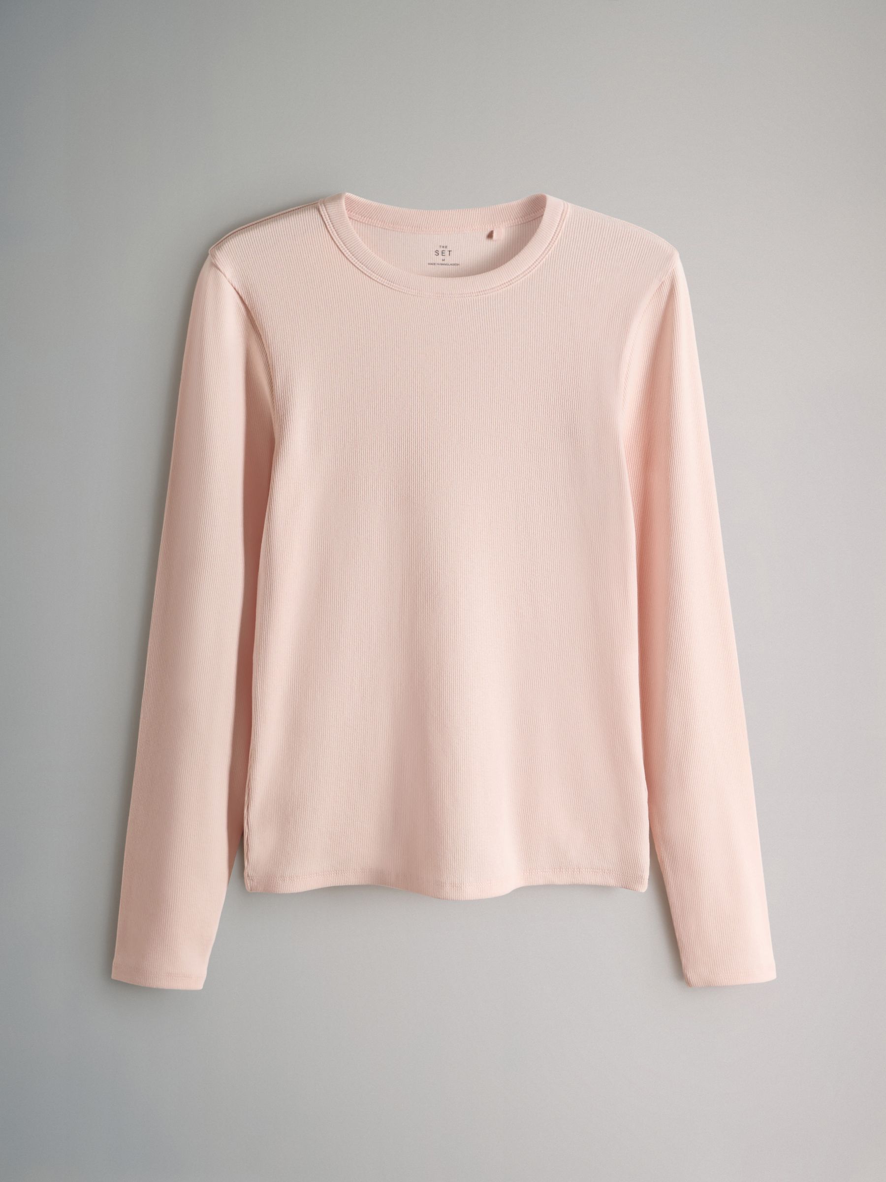 Brown/Pink/White/Stripe 5 Pack Ribbed Long Sleeve T-Shirts - Image 3 of 6