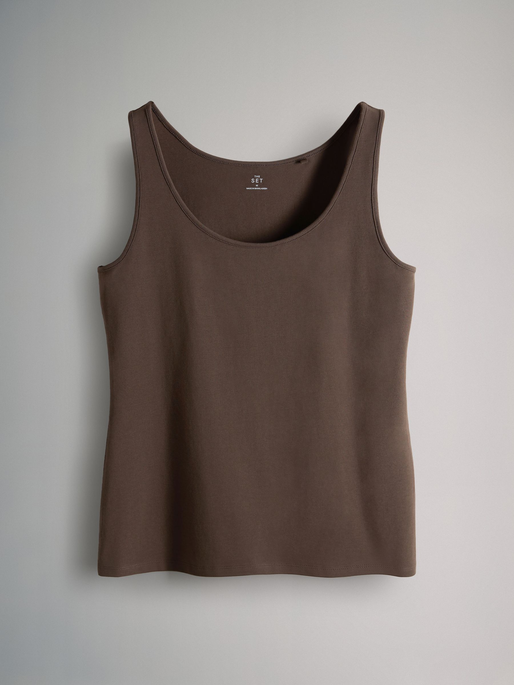 Chocolate Brown 7 Pack Scoop Neck Vests - Image 3 of 6