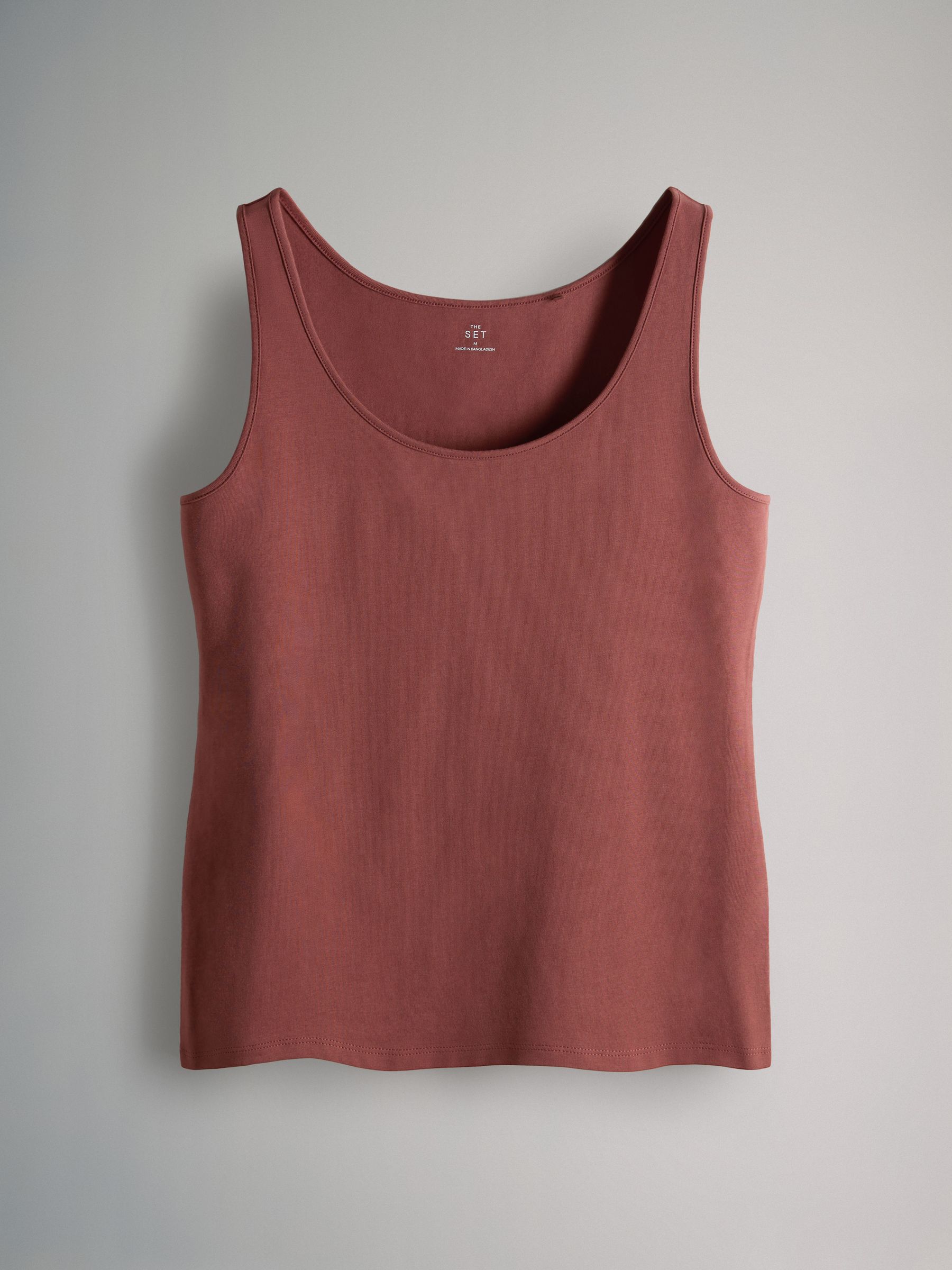 Chocolate Brown 7 Pack Scoop Neck Vests - Image 5 of 6