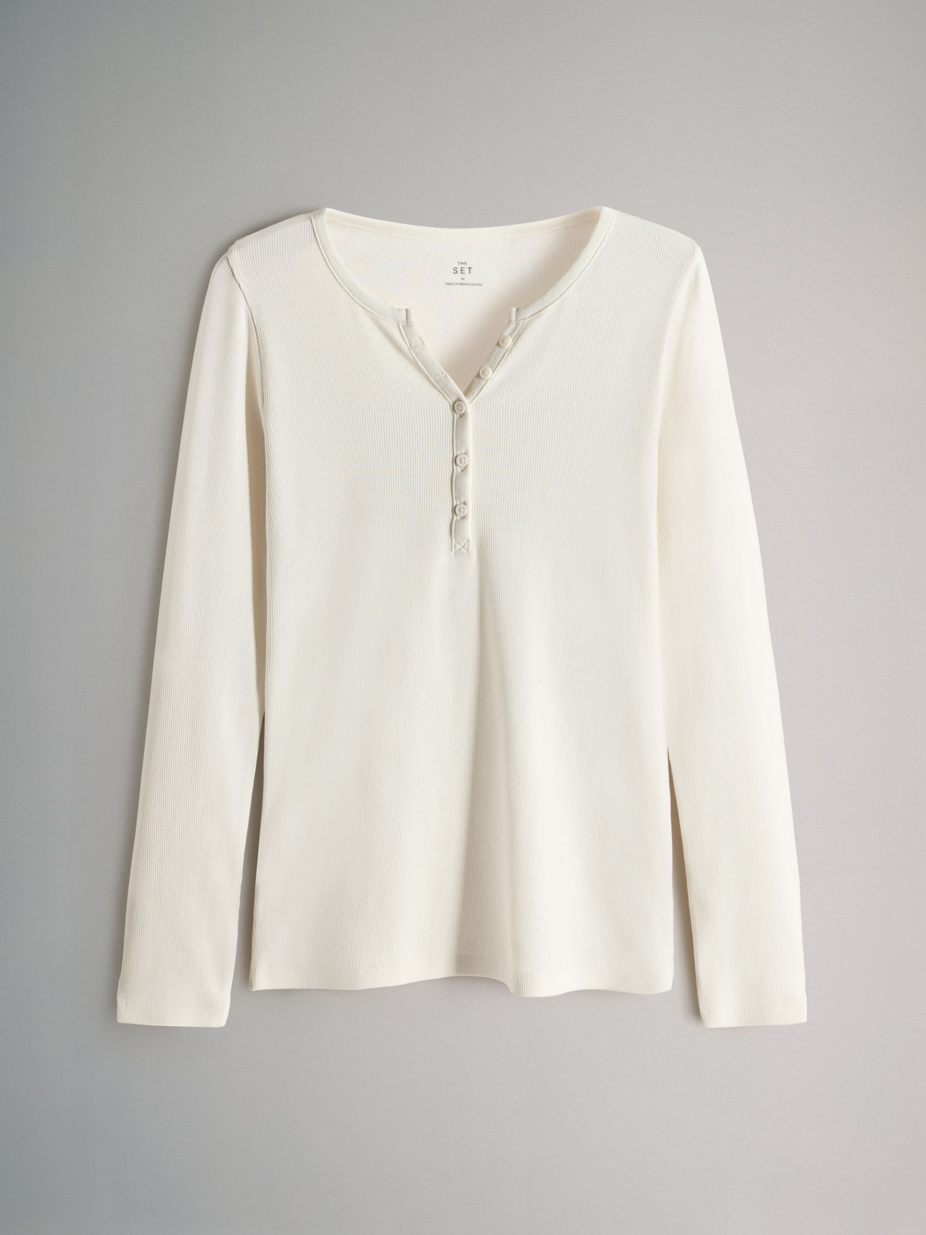 4 Pack Ribbed Henley Long Sleeve T-Shirts Berry/Stripe/Pink/White - Image 2 of 6