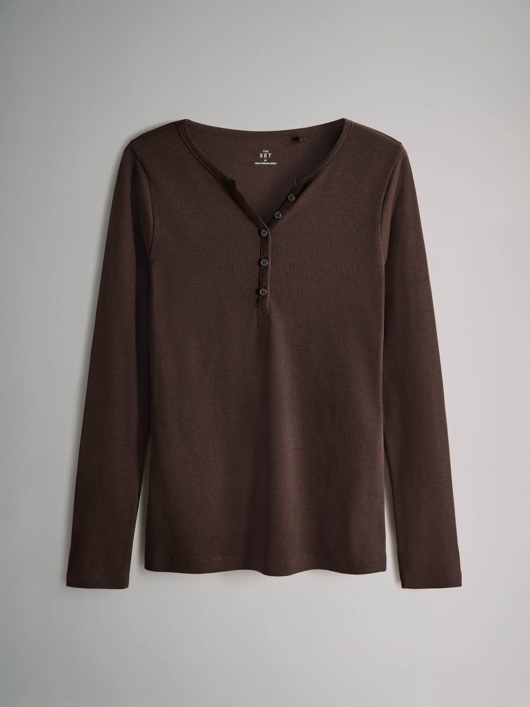 4 Pack Ribbed Henley Long Sleeve T-Shirts Berry/Stripe/Pink/White - Image 4 of 6