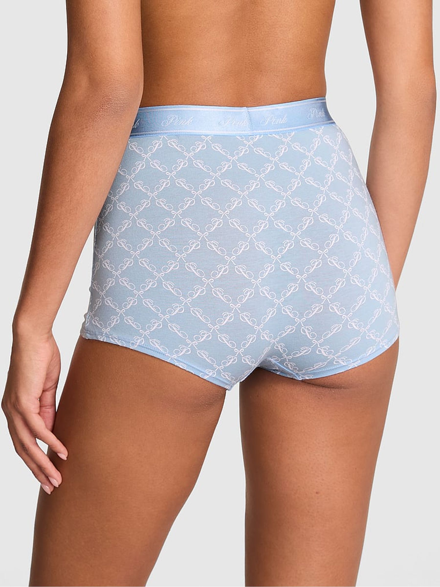 Icy Blue Logo Print High Waist Cotton Logo Knickers - Image 2 of 2
