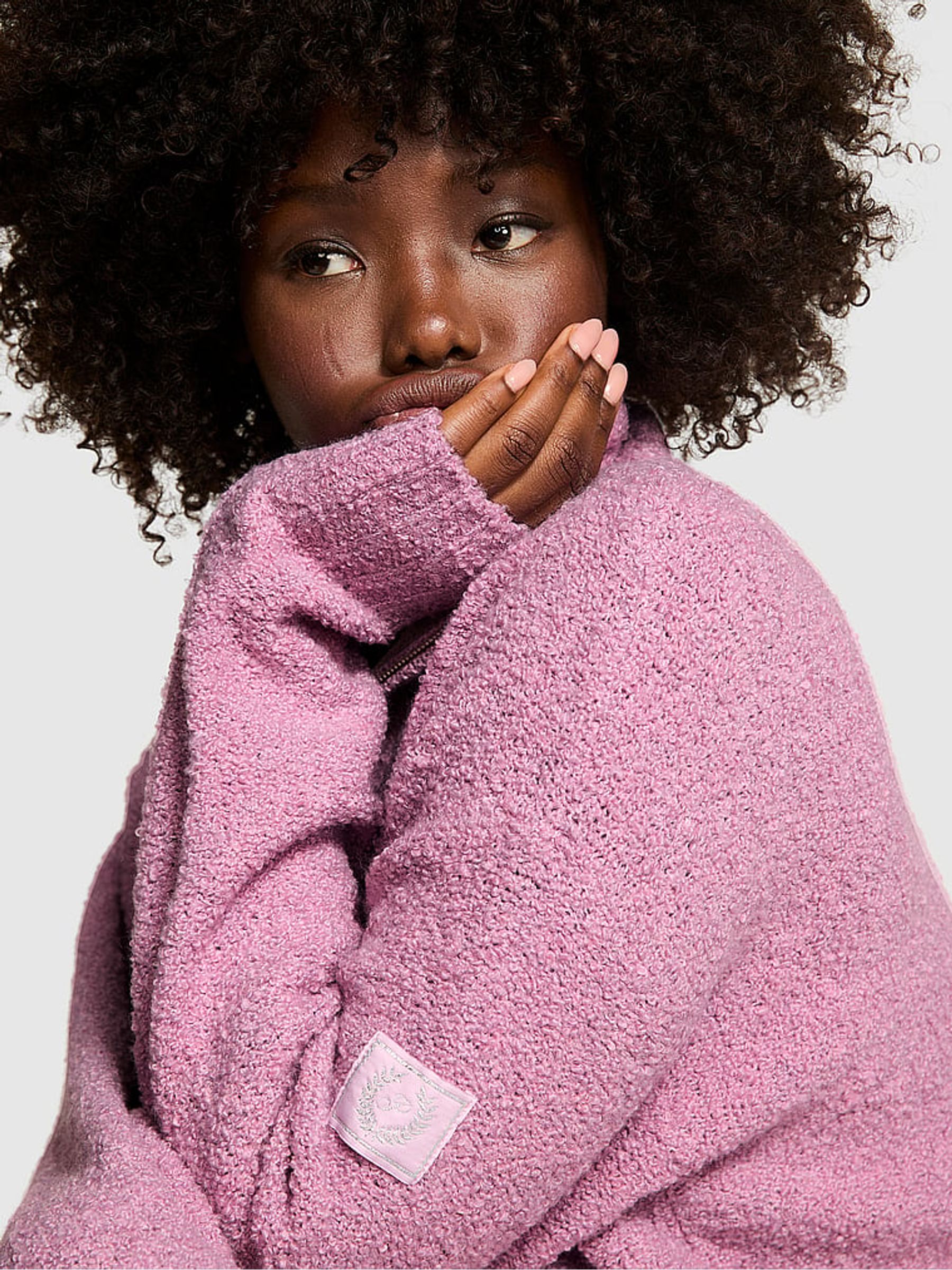 Hushed Lilac Purple Knitted Half Zip Sweatshirt | Victoria's Secret UK