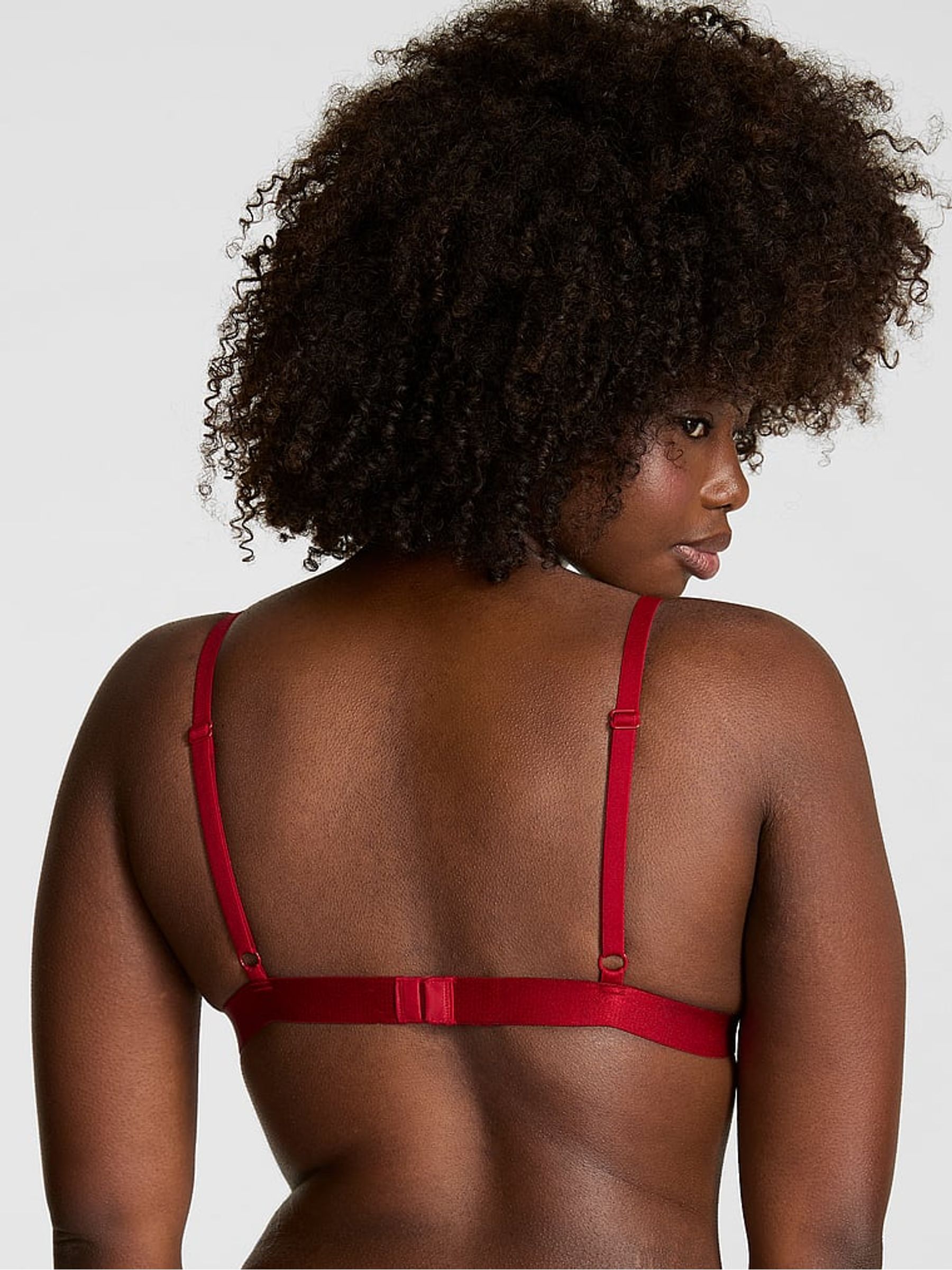 Red Lacquer Push Up Mesh Diamonte Bralette - Image 2 of 3 Red Lacquer Push Up Mesh Diamonte Bralette - Image 2 of 3