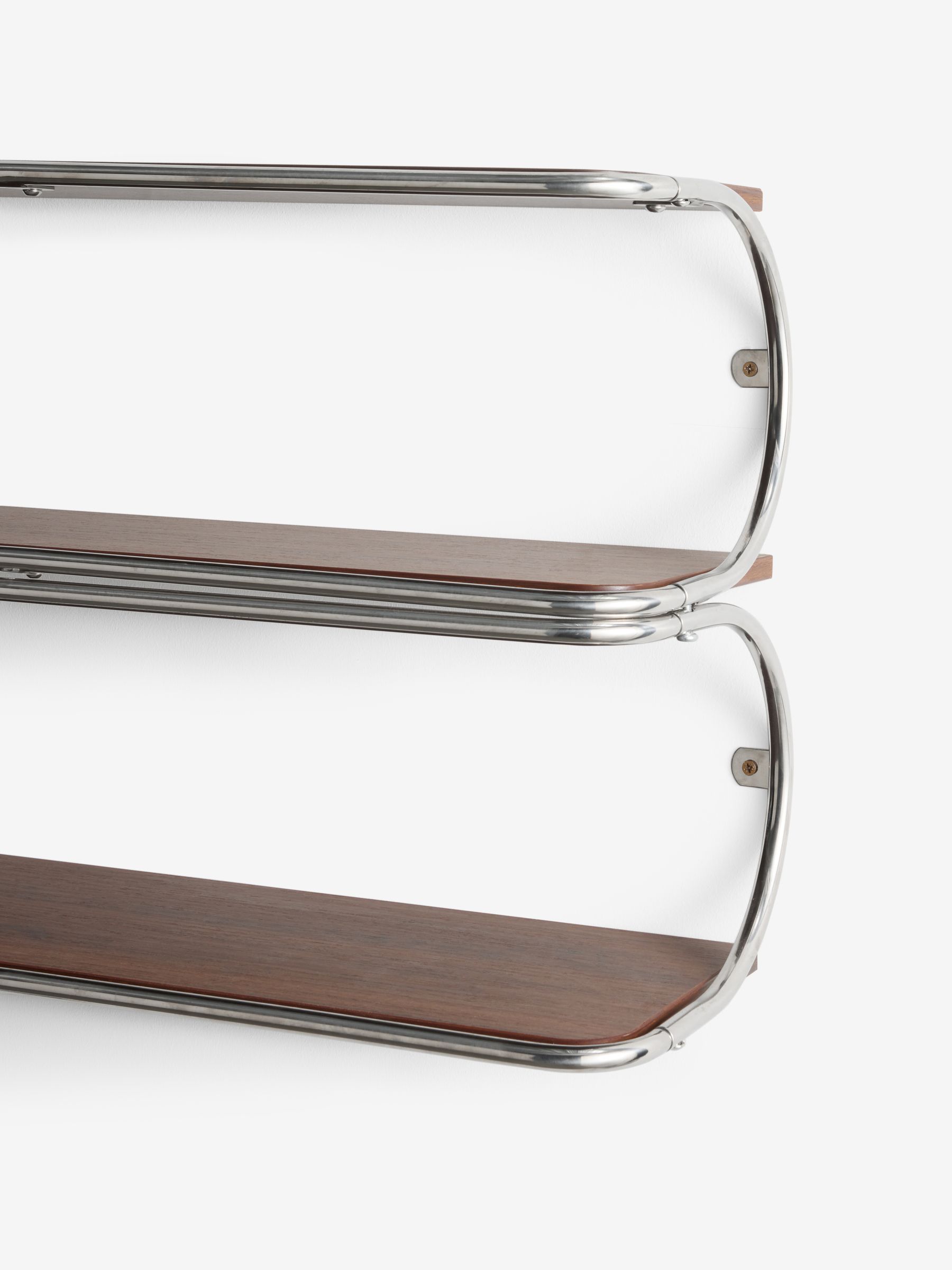 Piper Wall Shelf in Chrome and Dark Wood Effect - Image 5 of 5