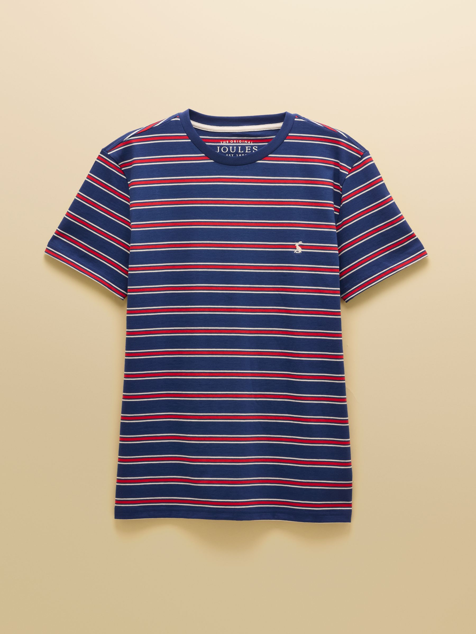 Navy & Red Stripe Classic Fit Cotton T-Shirt - Image 6 of 6