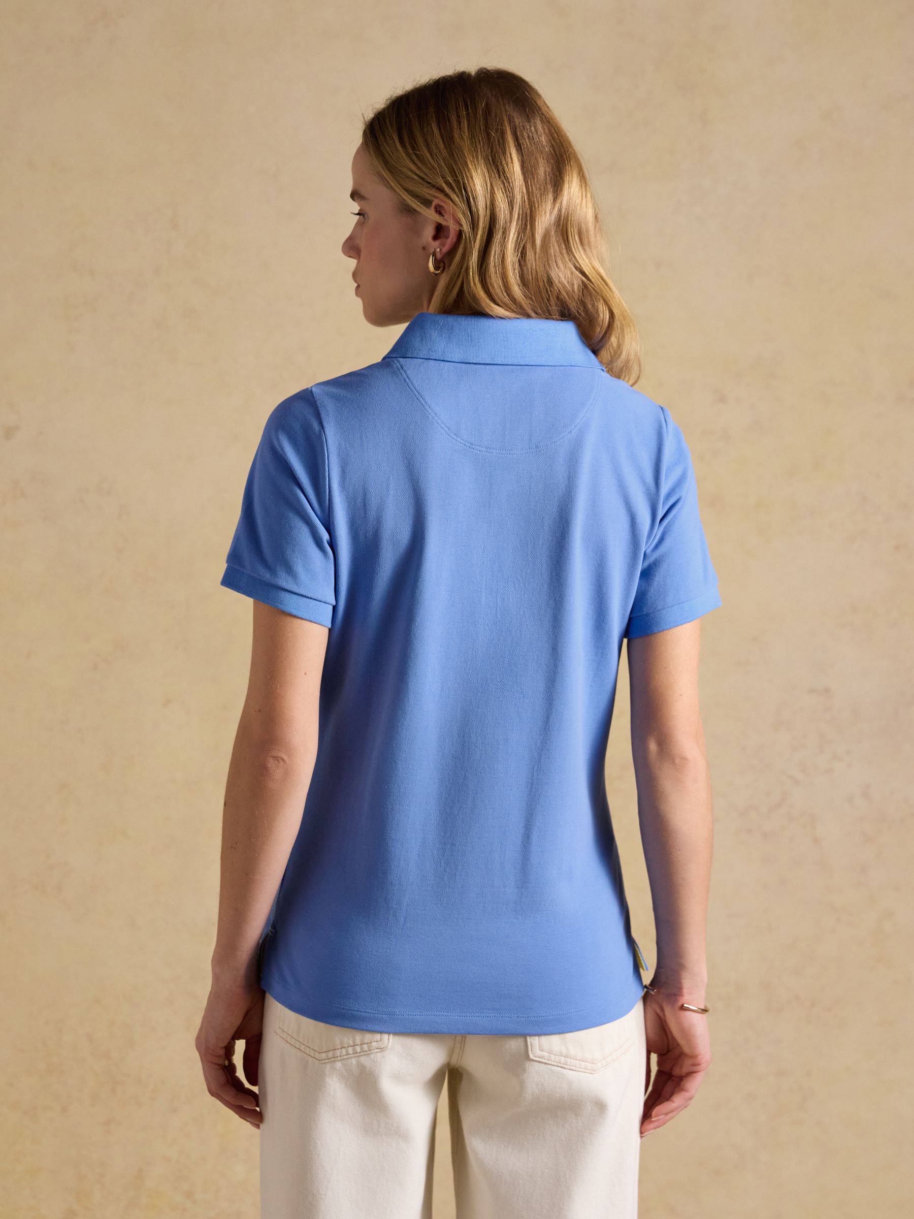 Woody Blue Cotton Pique Short Sleeve Polo Shirt - Image 2 of 8 Woody Blue Cotton Pique Short Sleeve Polo Shirt - Image 2 of 8