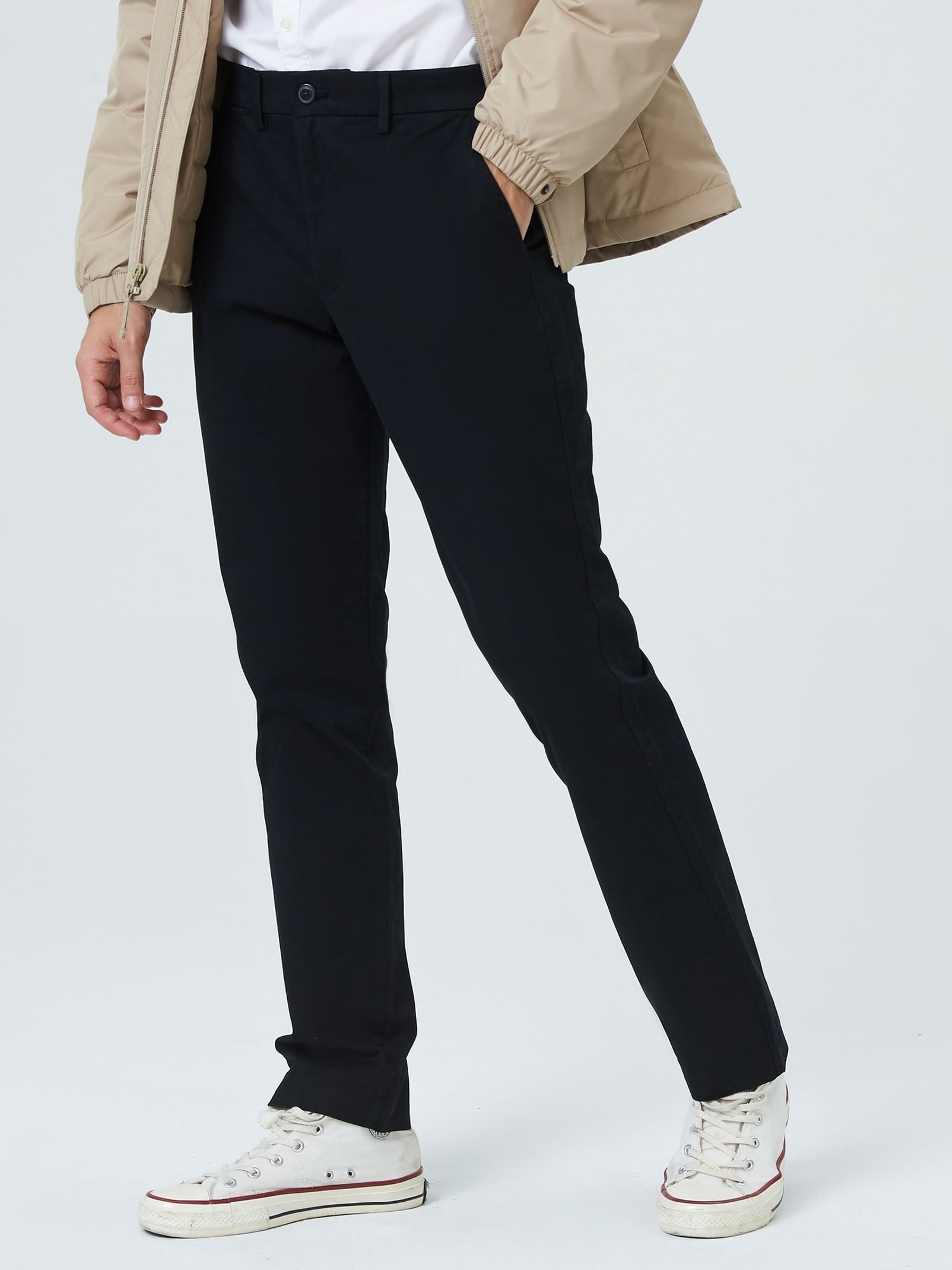 Onyx Black Essential Chinos in Straight Fit with - Image 1 of 9