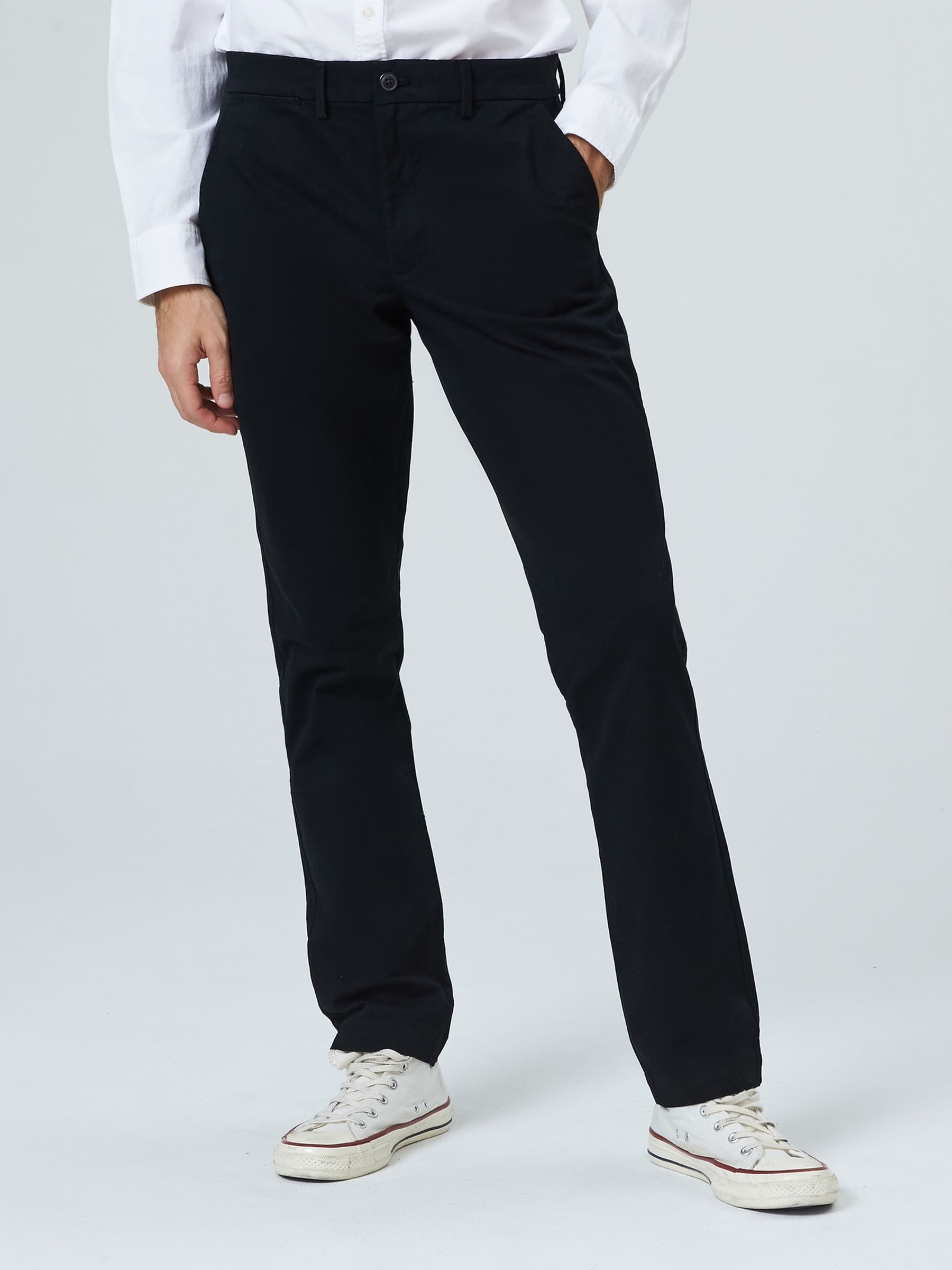 Onyx Black Essential Chinos in Straight Fit with - Image 3 of 9