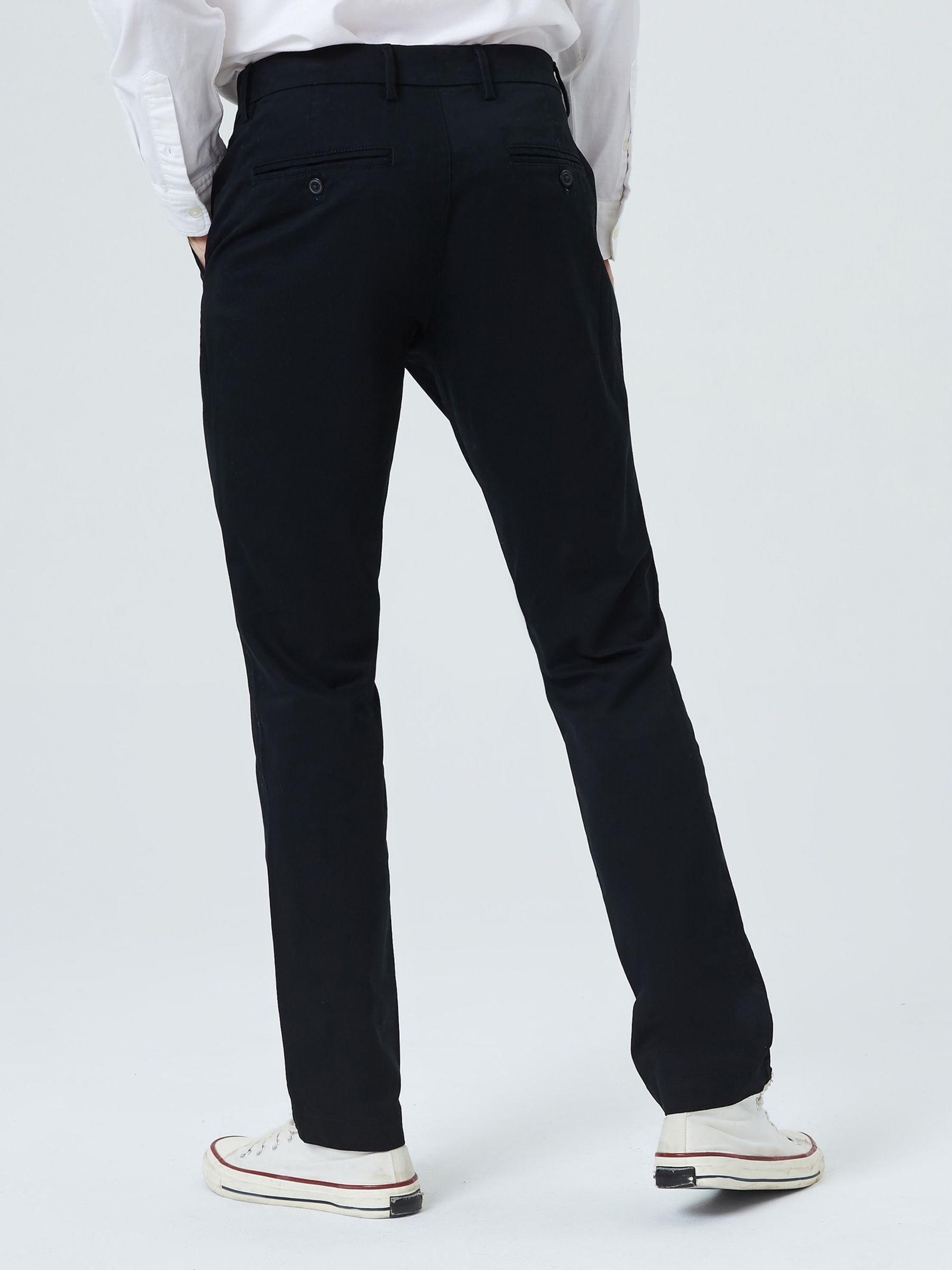 Onyx Black Essential Chinos in Straight Fit with - Image 4 of 9