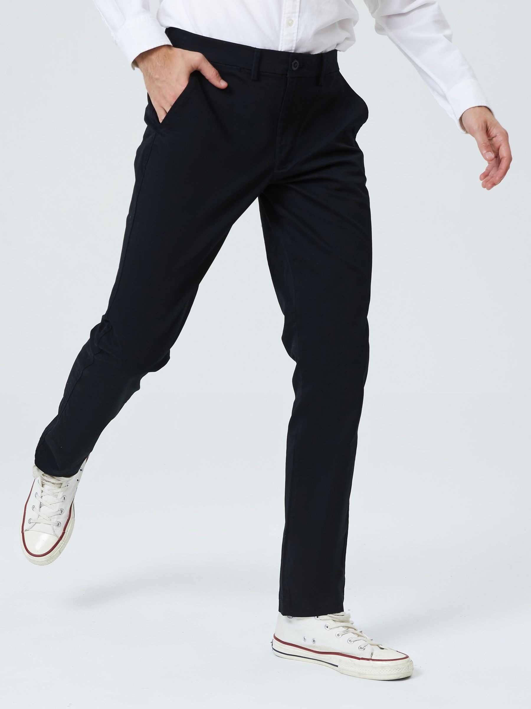 Onyx Black Essential Chinos in Straight Fit with - Image 5 of 9