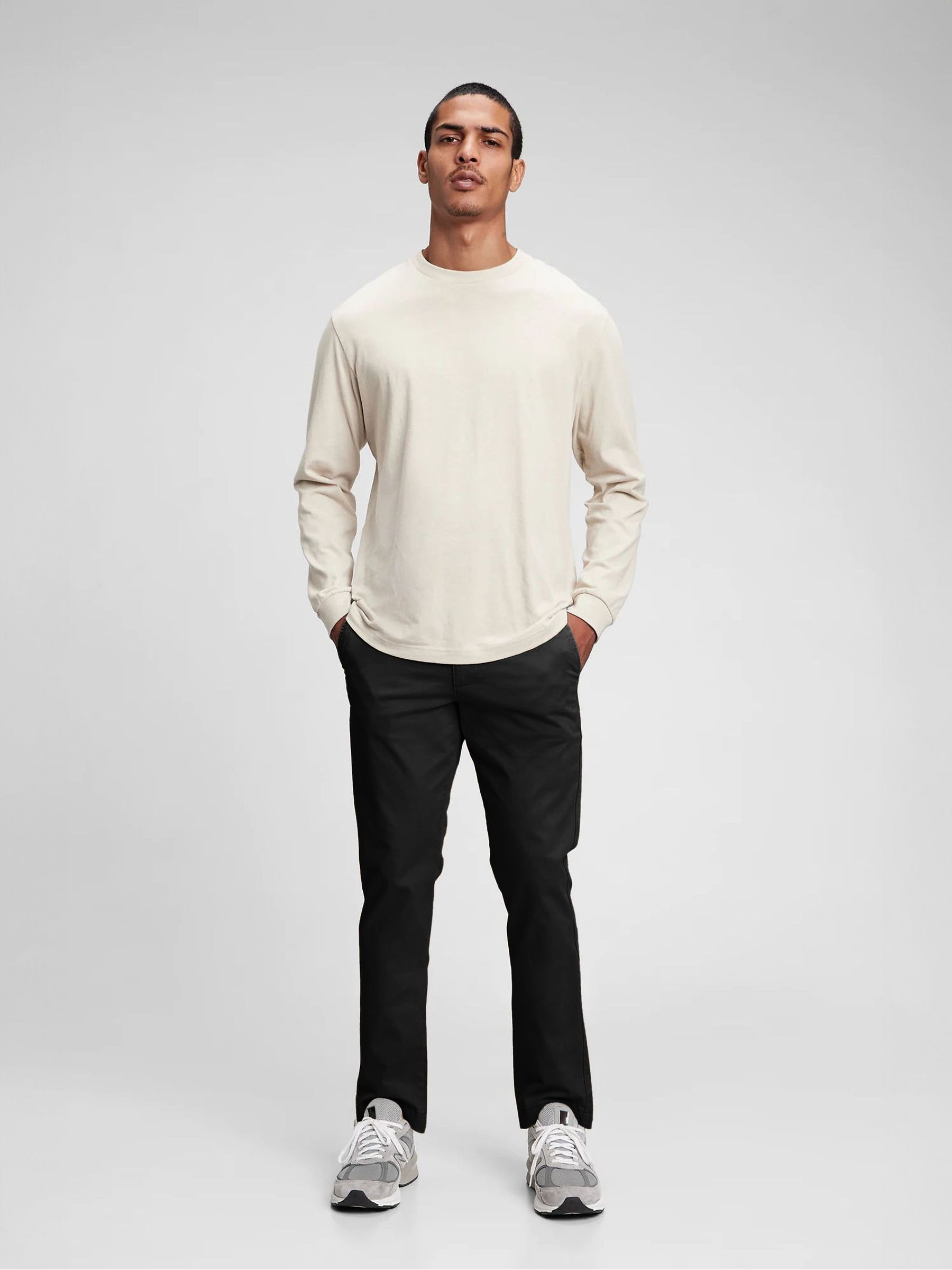 Onyx Black Essential Chinos in Straight Fit with - Image 7 of 9
