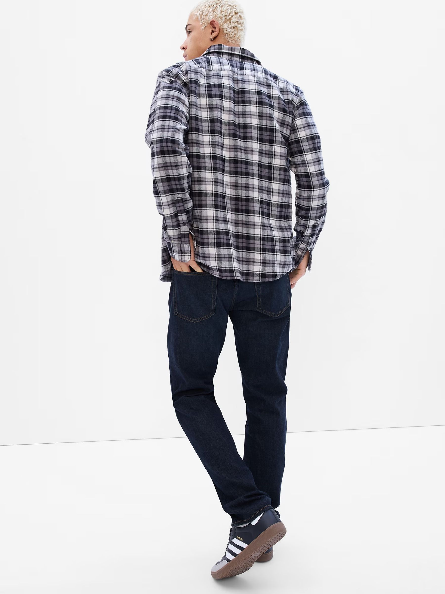 Dark Wash Blue Straight Fit Stretch Jeans - Image 2 of 5