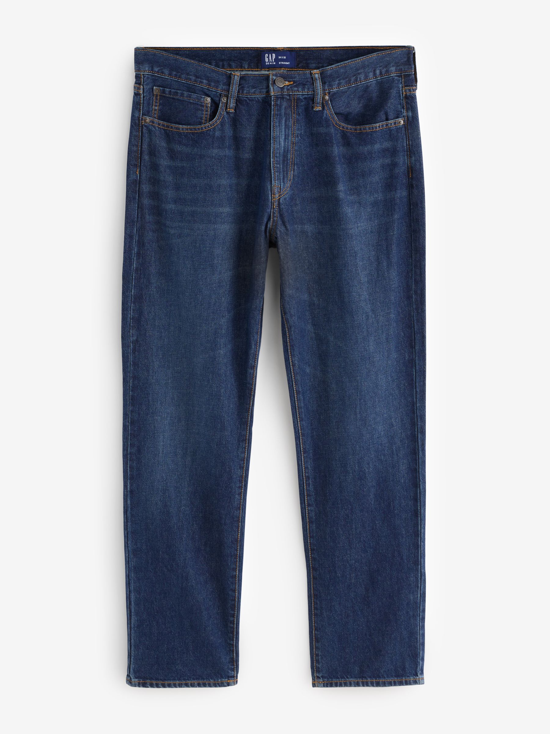 Dark Wash Blue Straight Fit Stretch Jeans - Image 3 of 5
