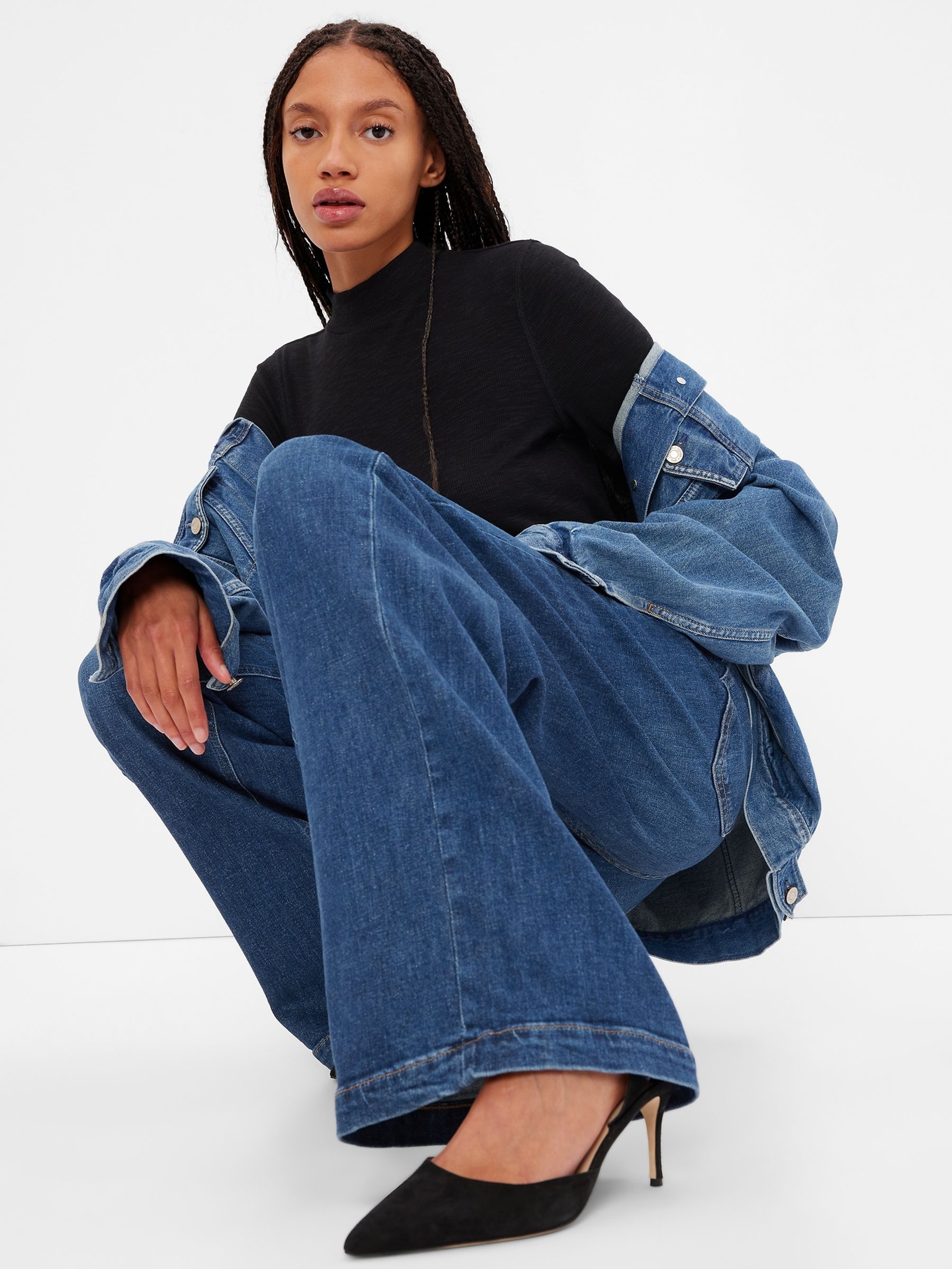 Blue High Rise Stride Wide-Leg Jeans - Image 5 of 9