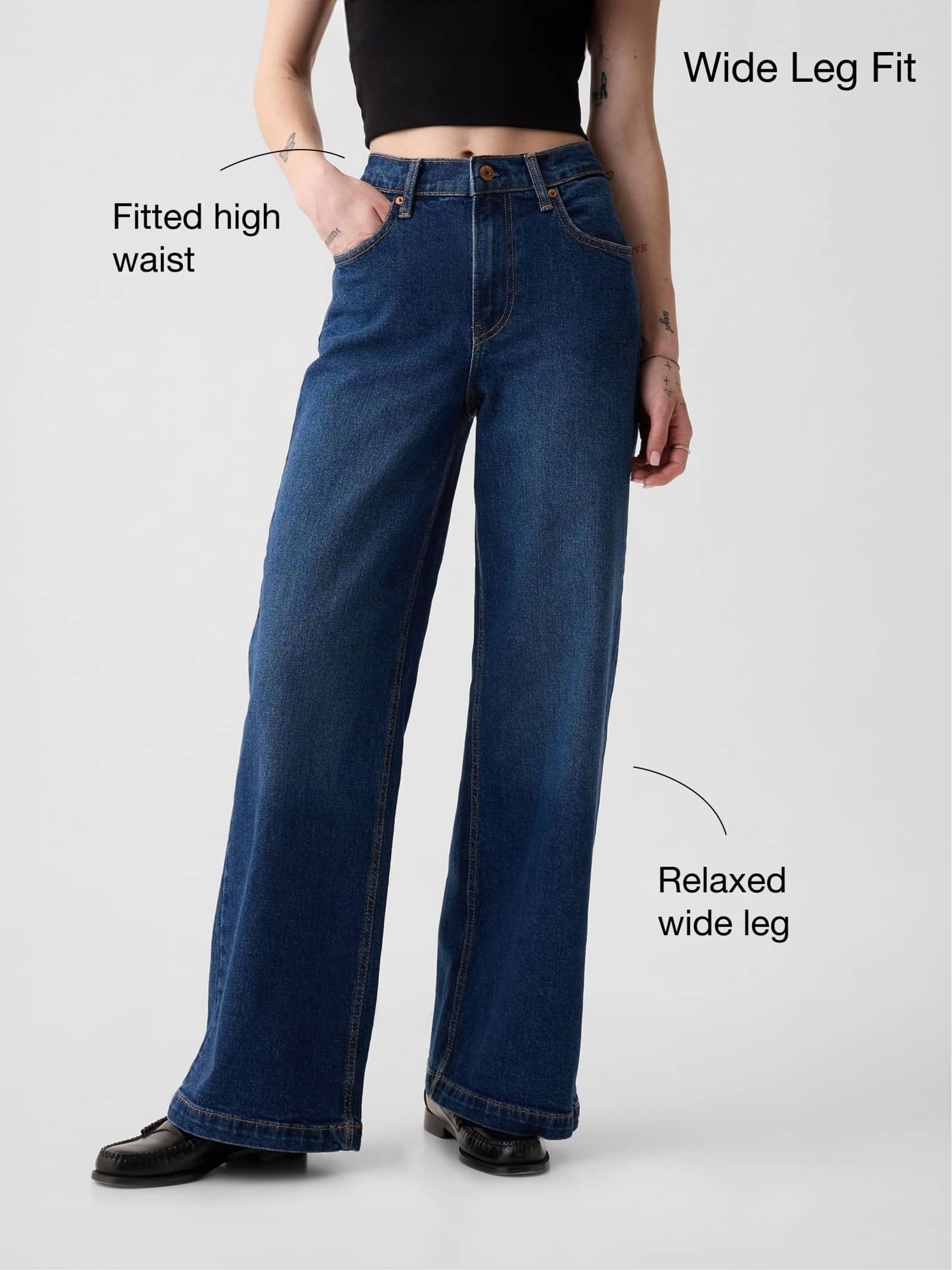 Blue High Rise Stride Wide-Leg Jeans - Image 6 of 9