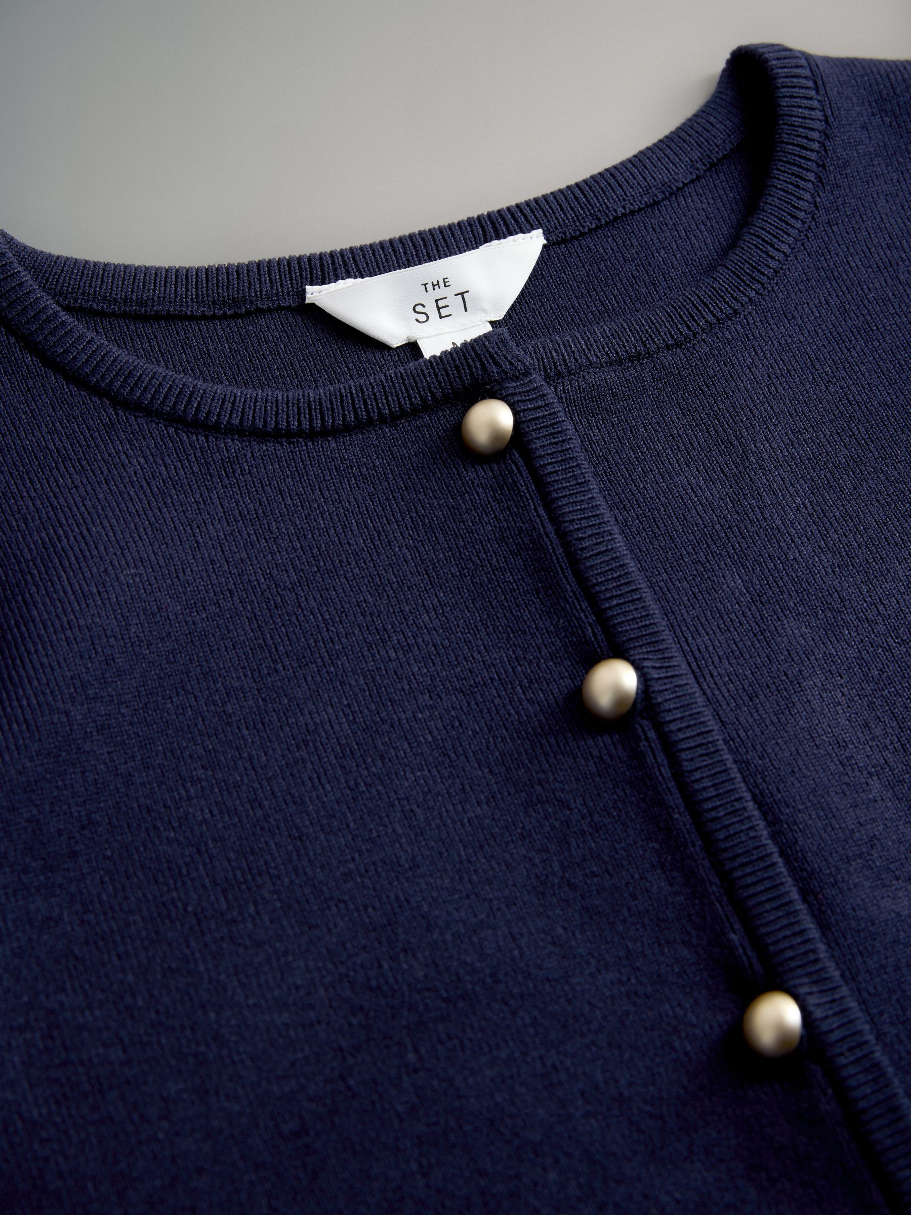 Navy Blue/Ecru 2 Pack Knitted Gold Button Vests - Image 6 of 6