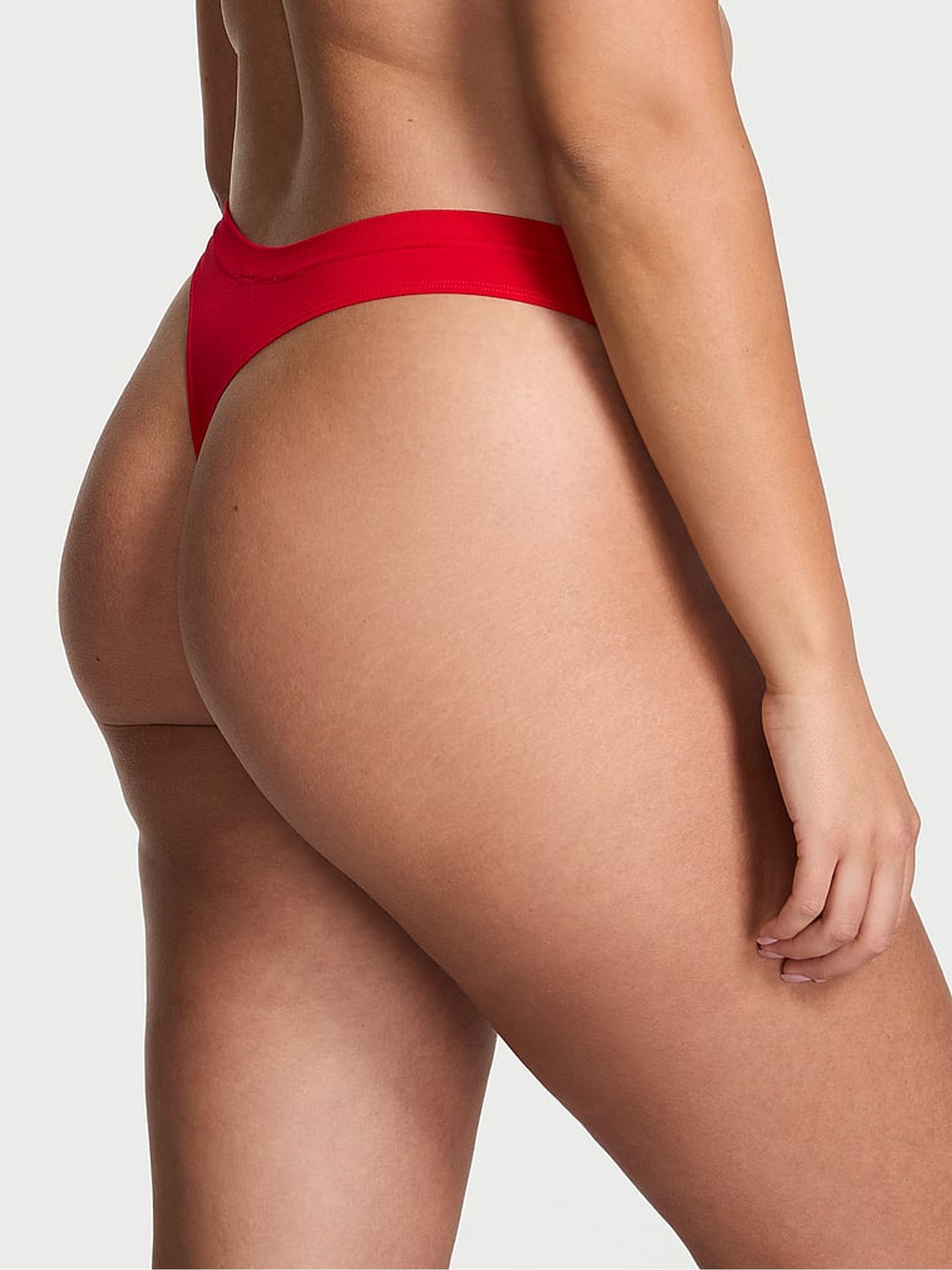Bright Vermillion Red Bow Thong Knickers - Image 2 of 2