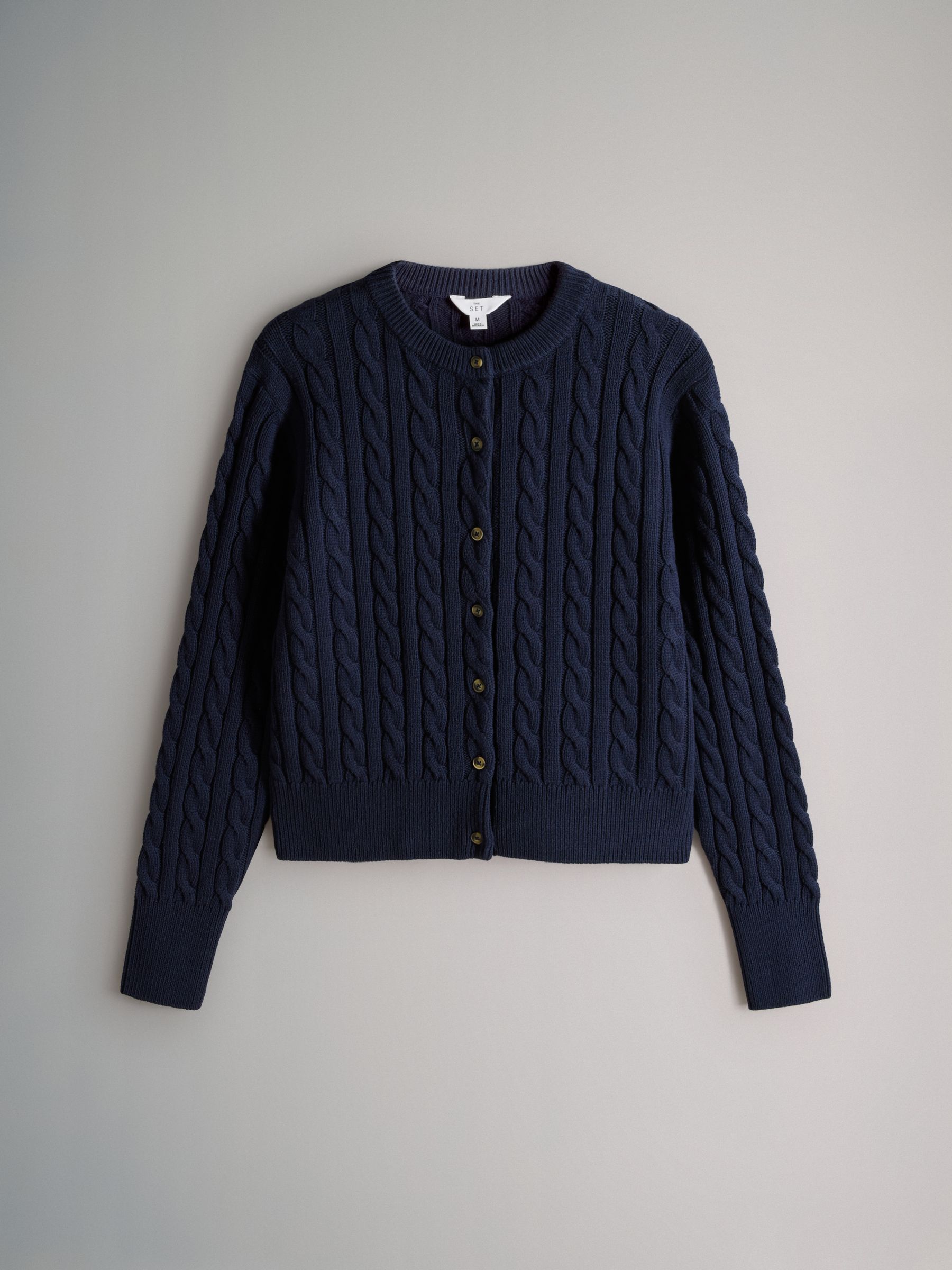 2 Pack Knitted Cable Cardigan Navy Blue/Cream - Image 5 of 6