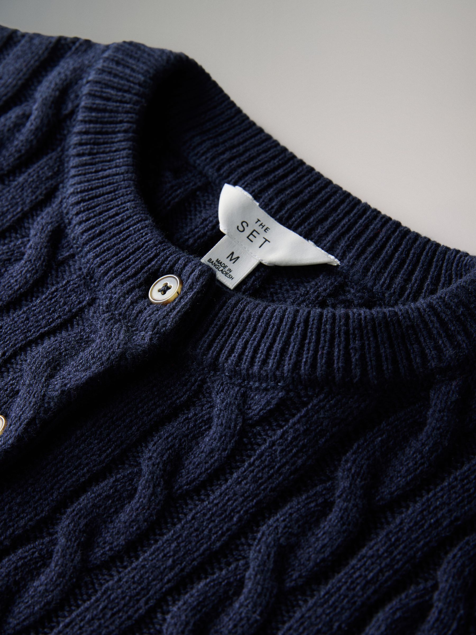 2 Pack Knitted Cable Cardigan Navy Blue/Cream - Image 6 of 6