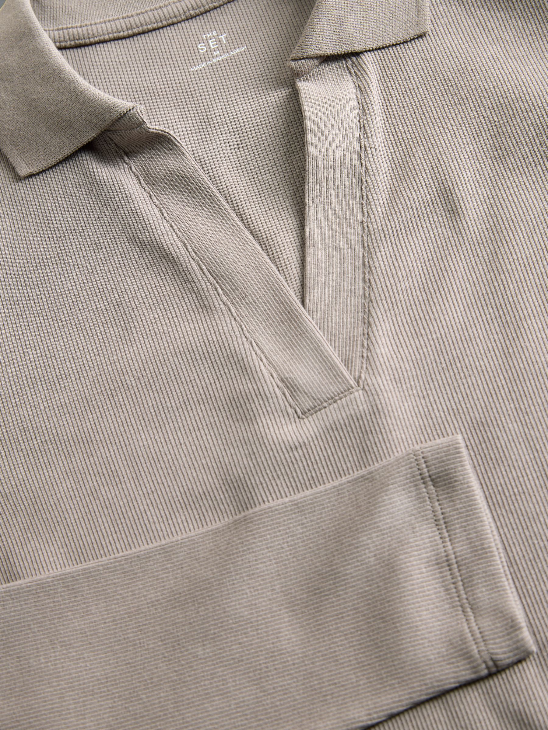 3 Pack Long Sleeve Ribbed Polo Shirts - Image 5 of 6