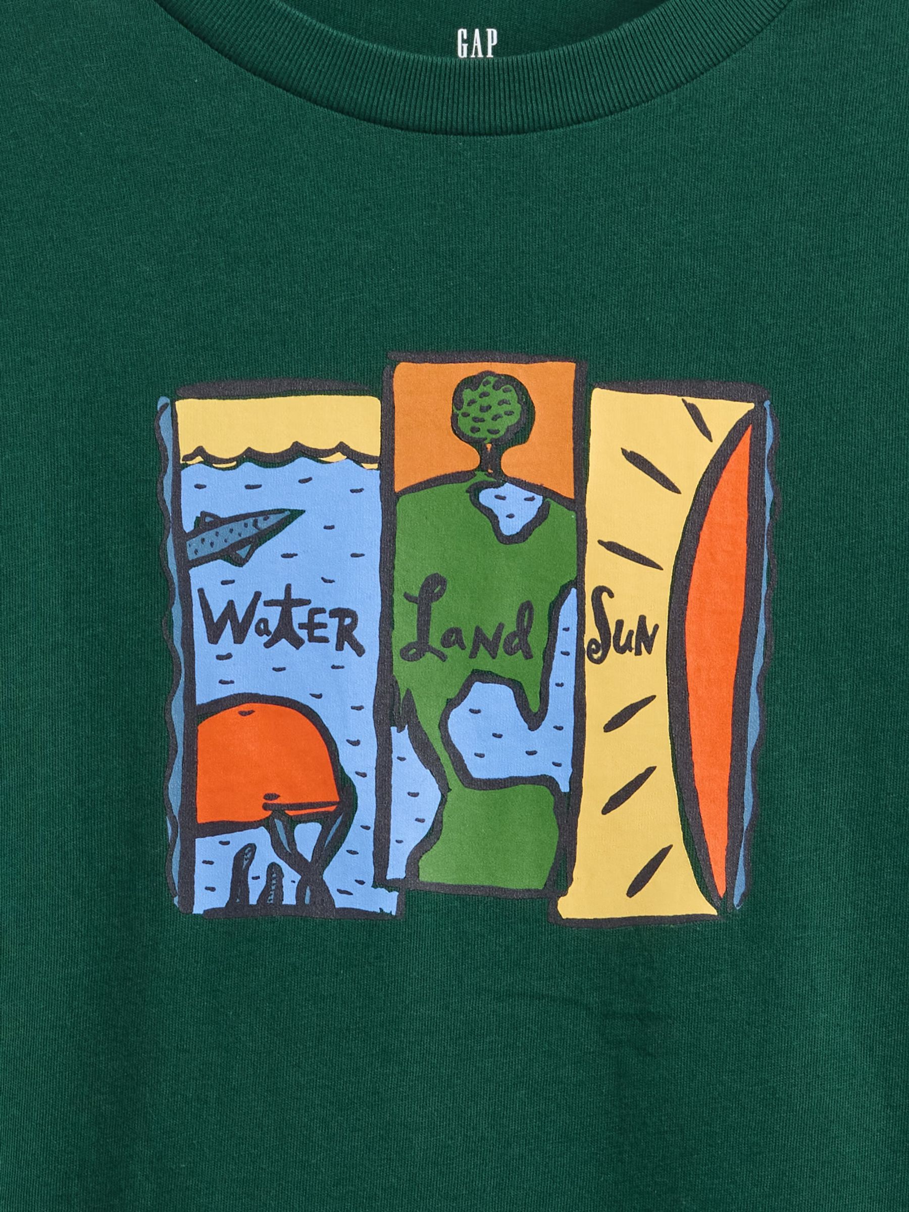 Green 100% Cotton Long Sleeve Graphics T-Shirt - Image 3 of 3