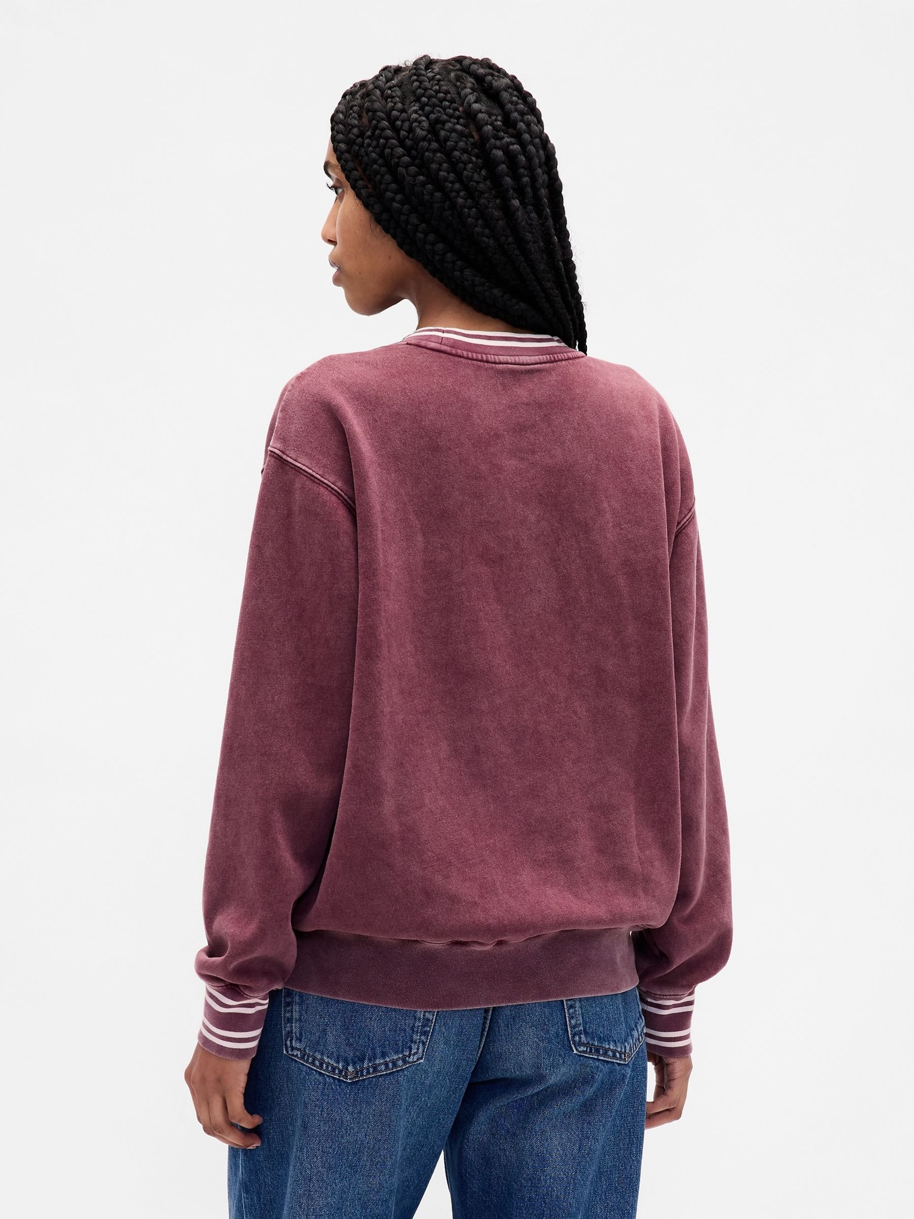 Burgundy Red Oversized VintageSoft Logo Sweatshirt - Image 2 of 4