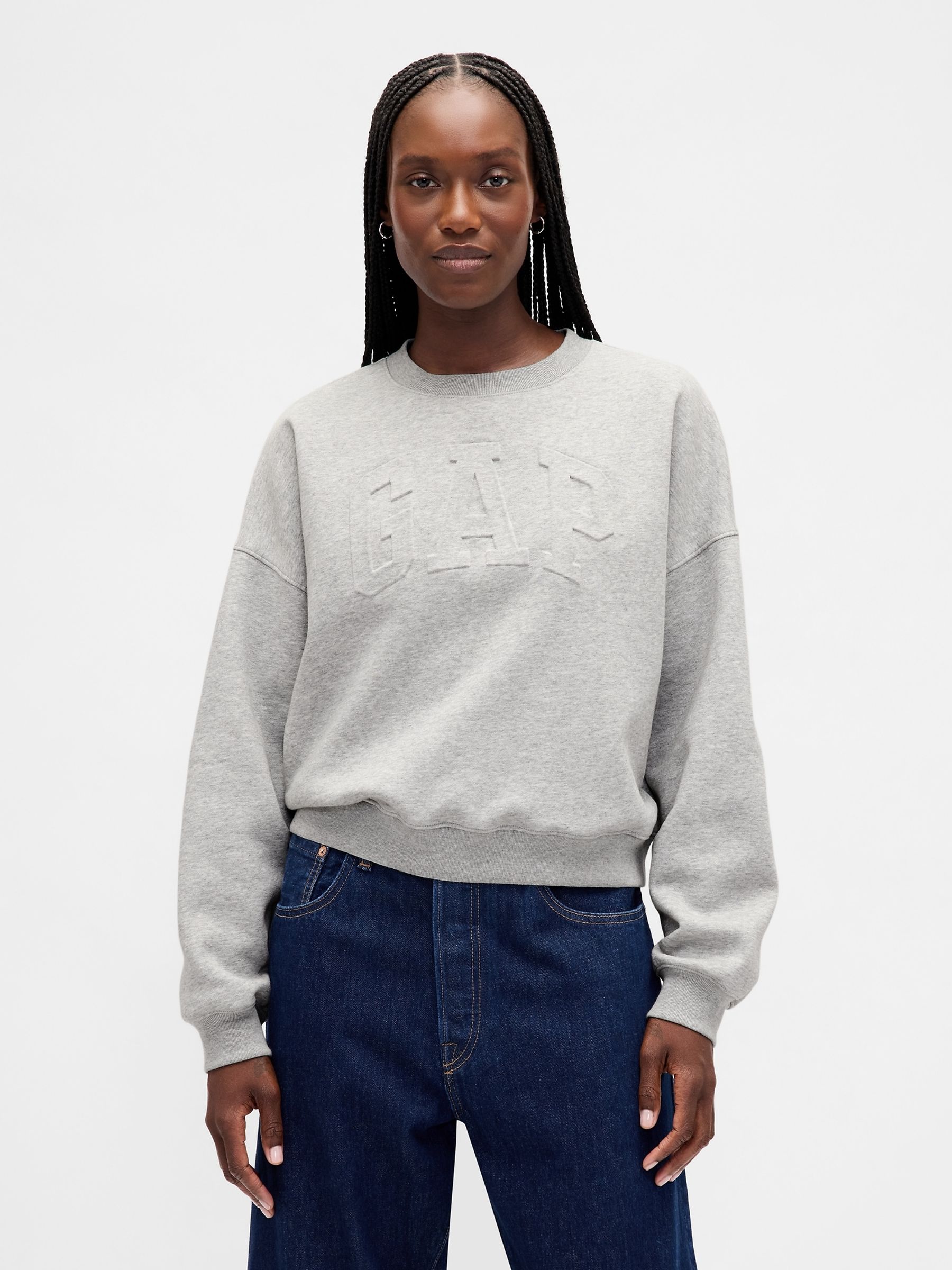 Grey VintageSoft Logo Wedge Sweatshirt | Gap