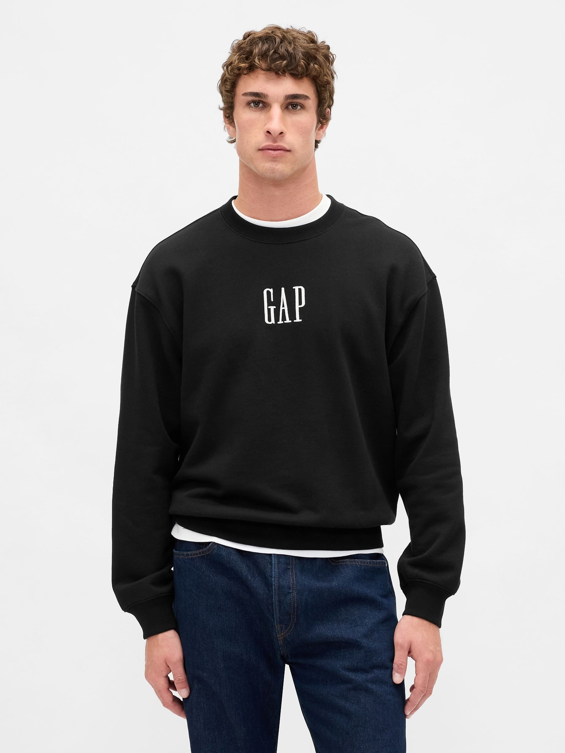 Black Heavyweight Oversized Logo Sweatshirt - Image 1 of 4