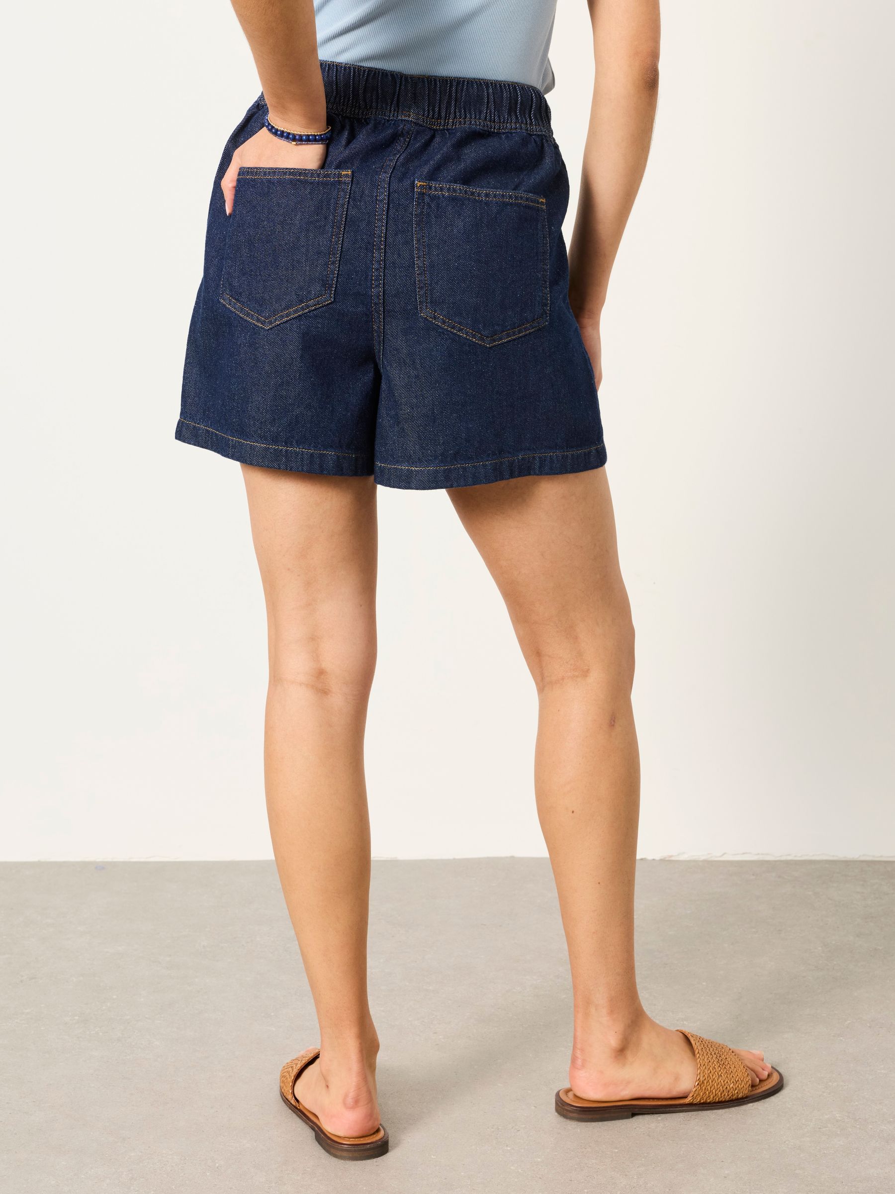 Cosby Dark Wash Denim Shorts - Image 2 of 6 Cosby Dark Wash Denim Shorts - Image 2 of 6