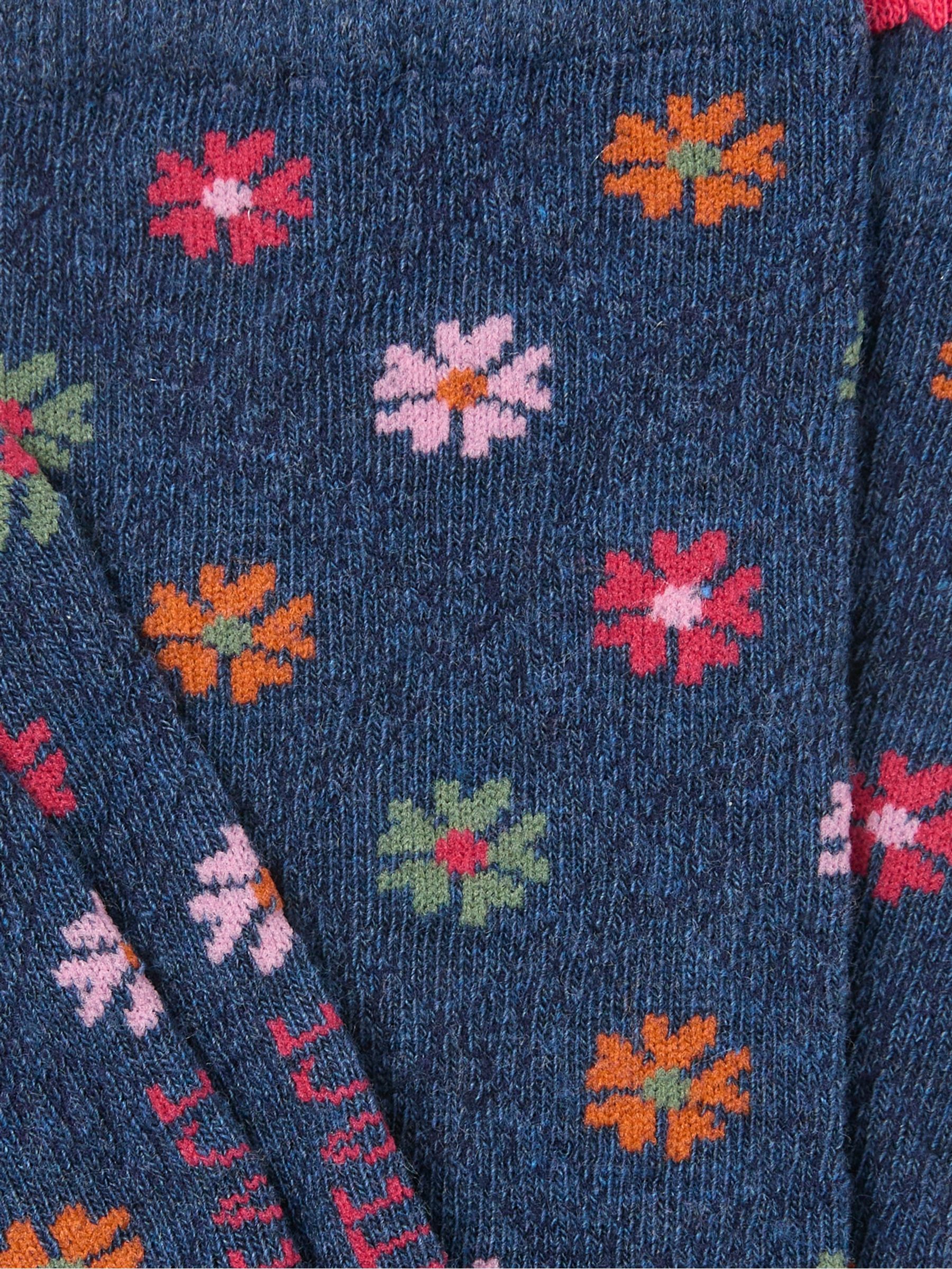 Navy Floral Socks - Image 2 of 2
