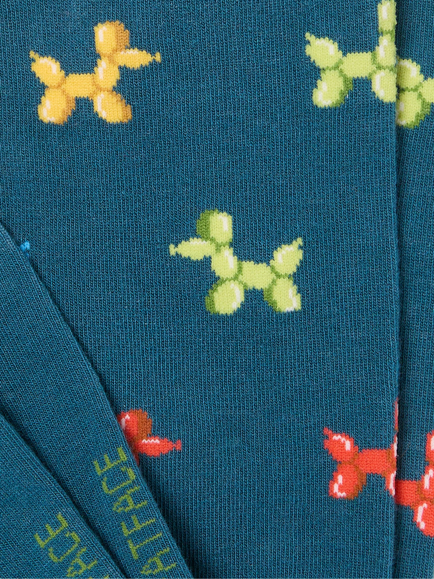 Teal Blue Balloon Dog Socks - Image 2 of 2