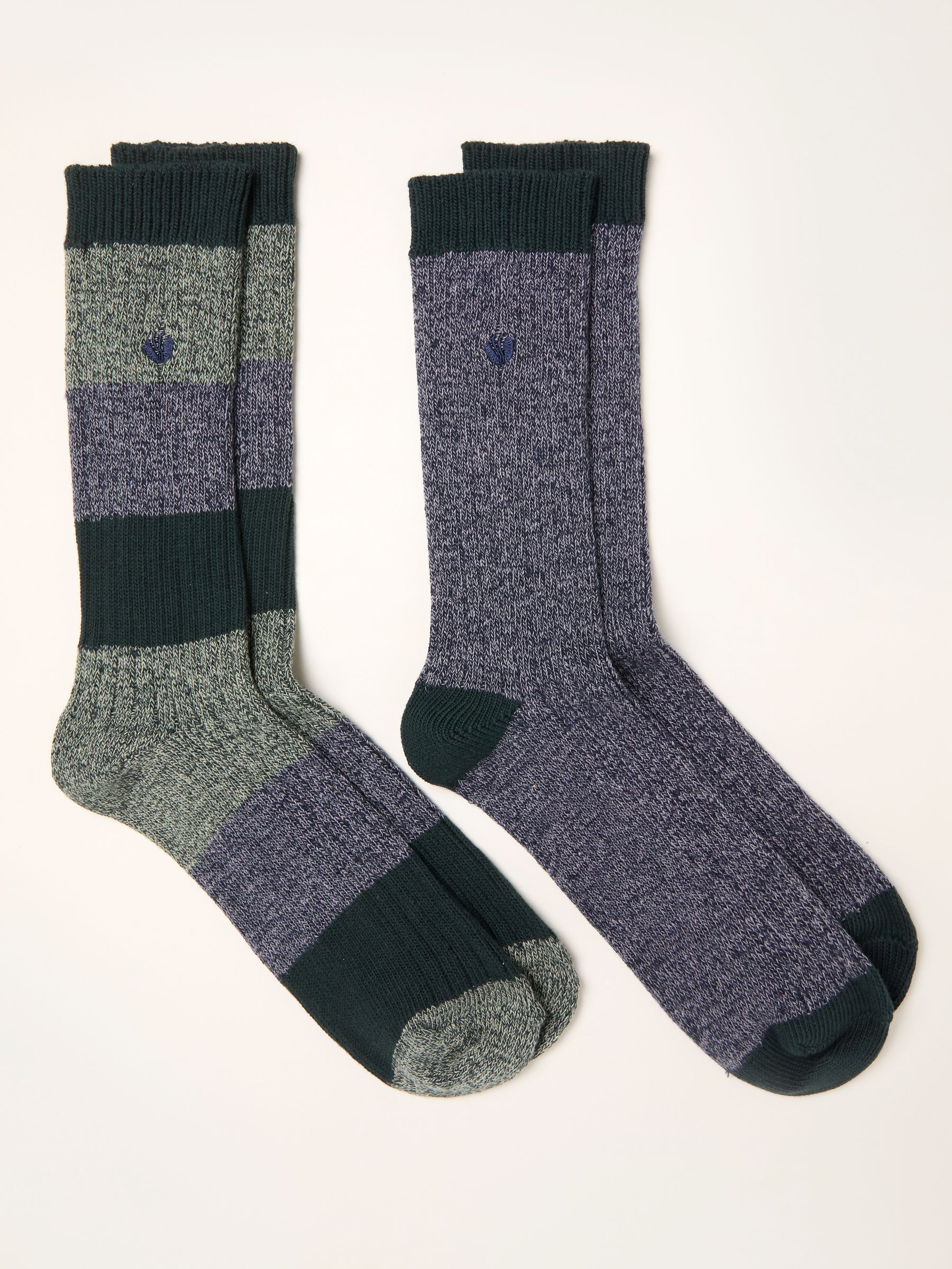 Blue 2 Pairs of Boot Socks - Image 2 of 2