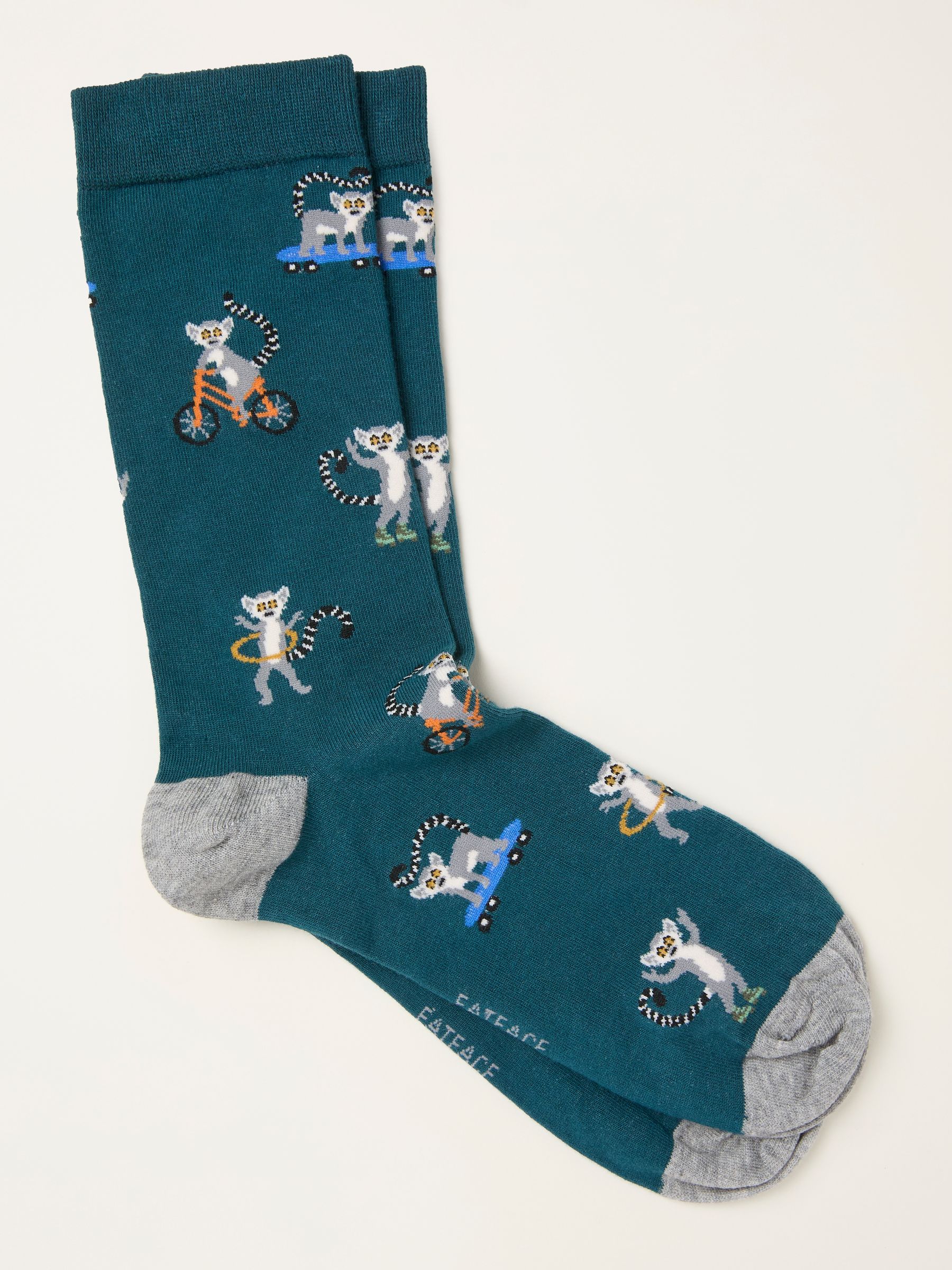 Teal Blue Lemur Socks - Image 1 of 2