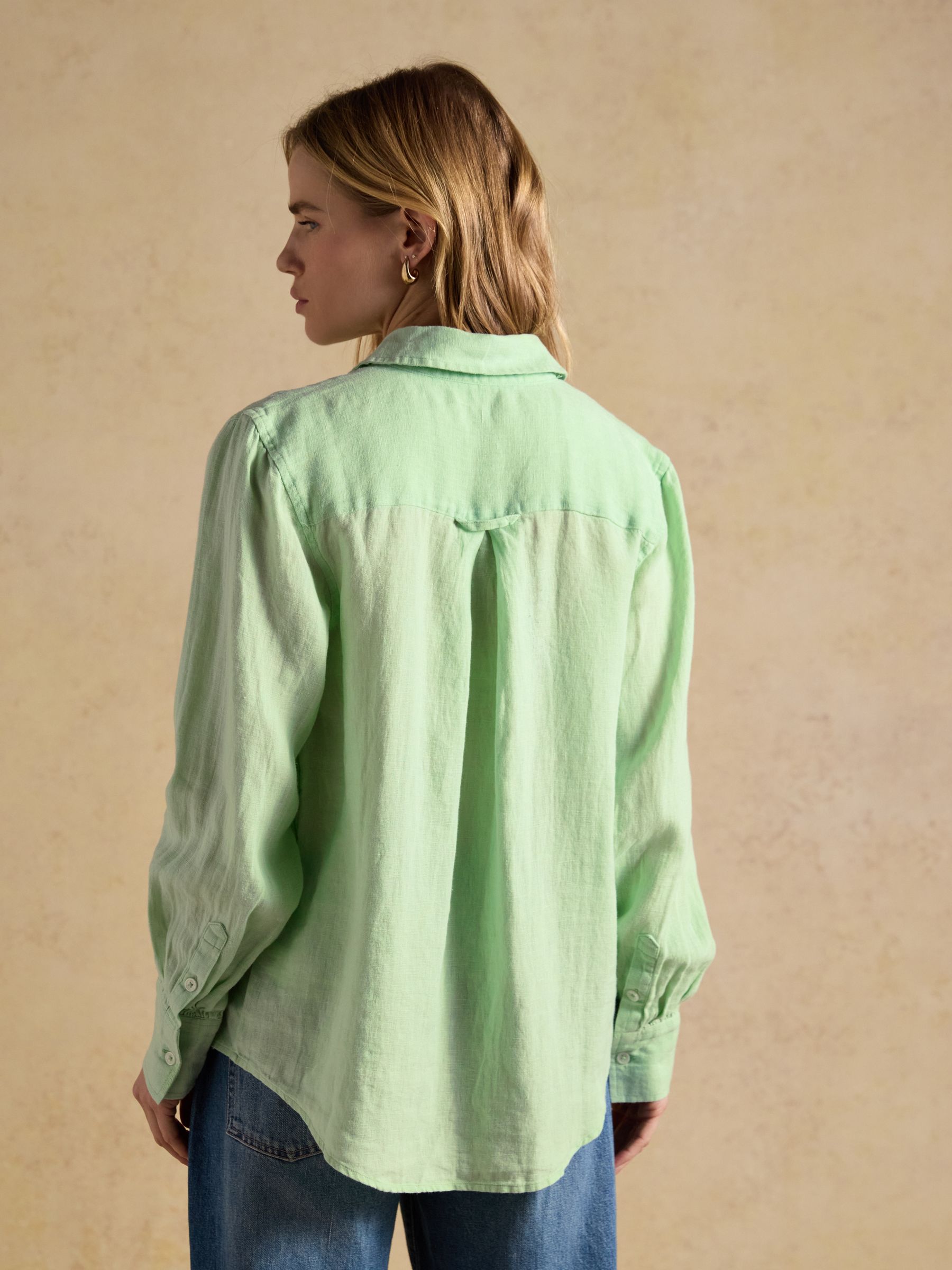 Anna Green Long Sleeve 100% Linen Shirt - Image 2 of 6