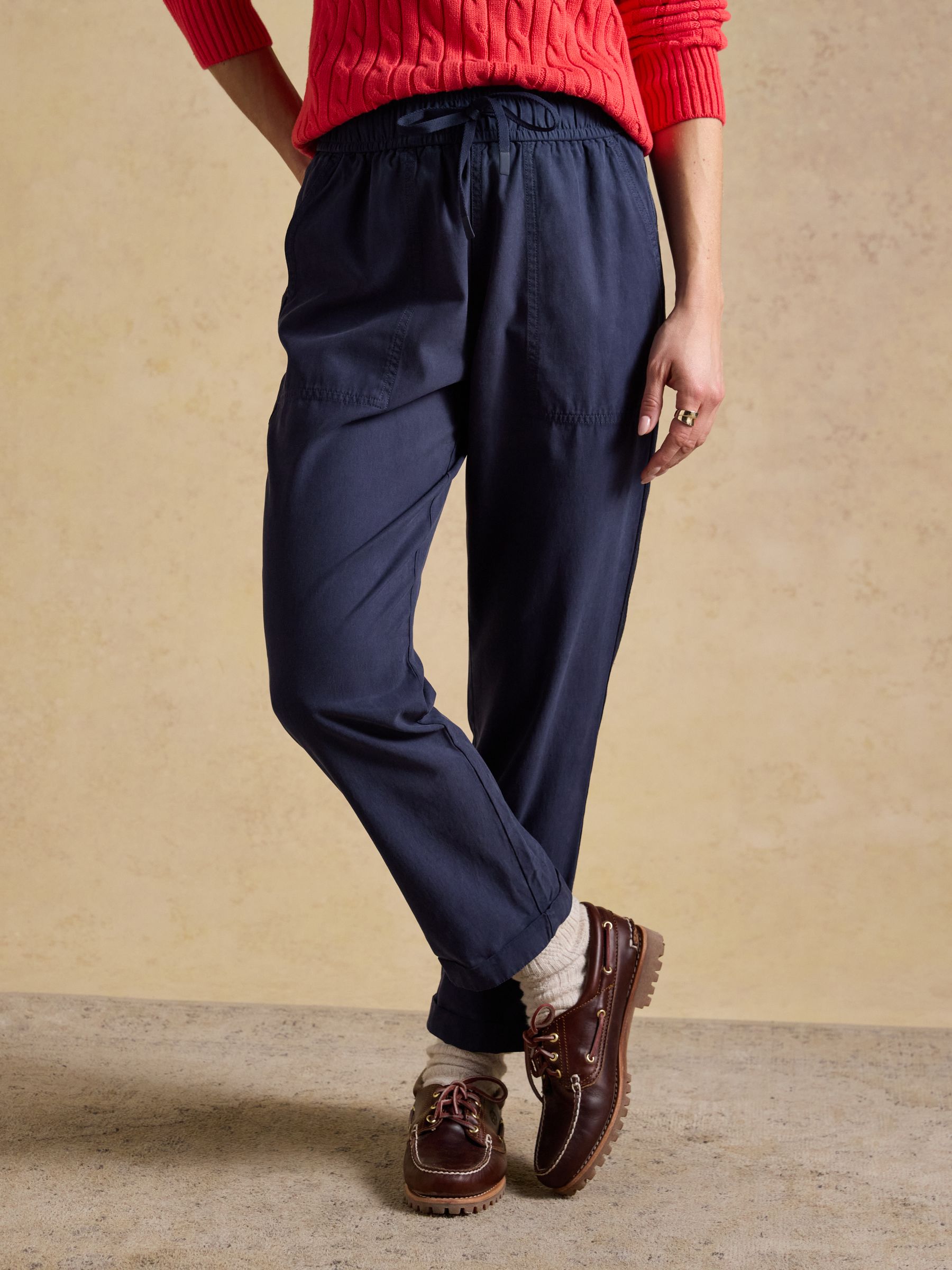 Navy Relaxed Chino Tapered Trousers - Image 1 of 6