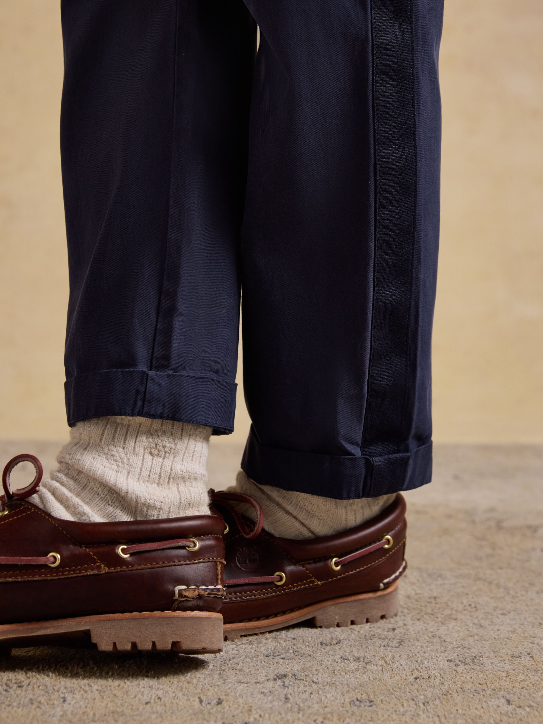 Navy Relaxed Chino Tapered Trousers - Image 3 of 6