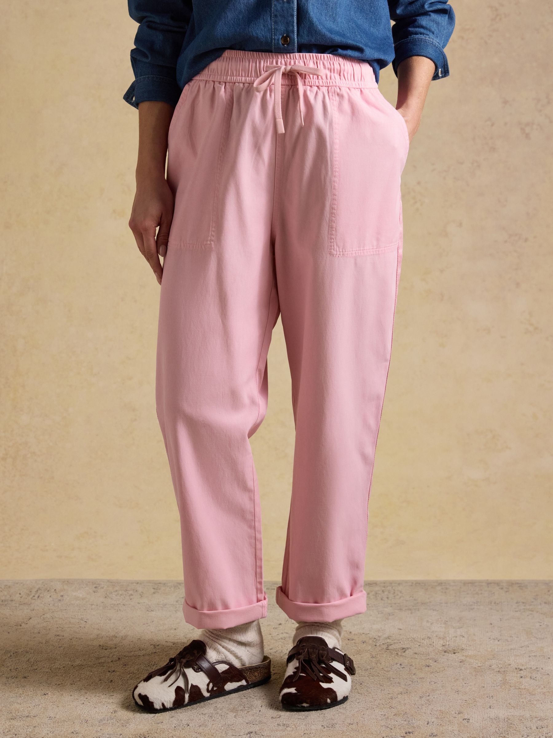 Pink Relaxed Chino Tapered Trousers - Image 1 of 8