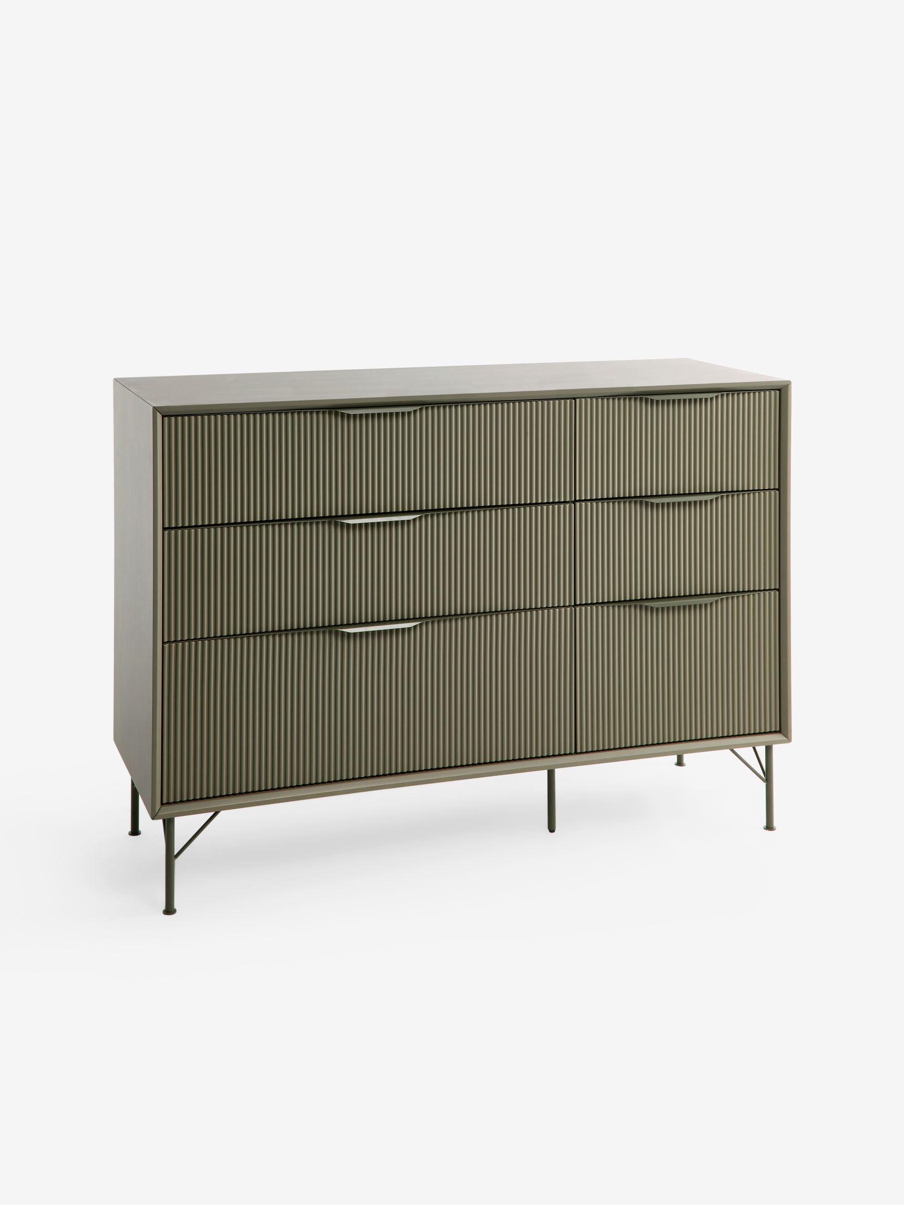 Elian 6 Drawer Wide Chest in Green - Image 5 of 5 Elian 6 Drawer Wide Chest in Green - Image 5 of 5