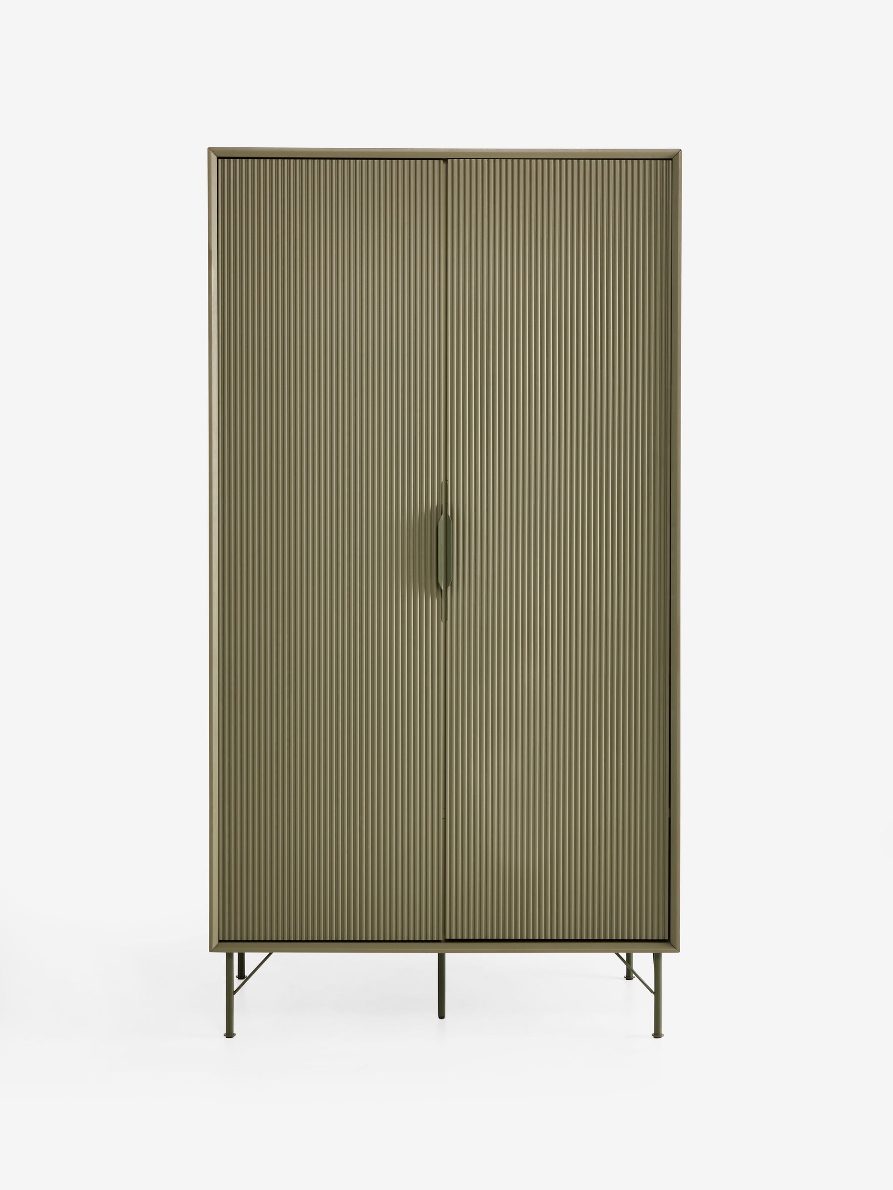 Elian Painted Double Wardrobe in Green - Image 4 of 5