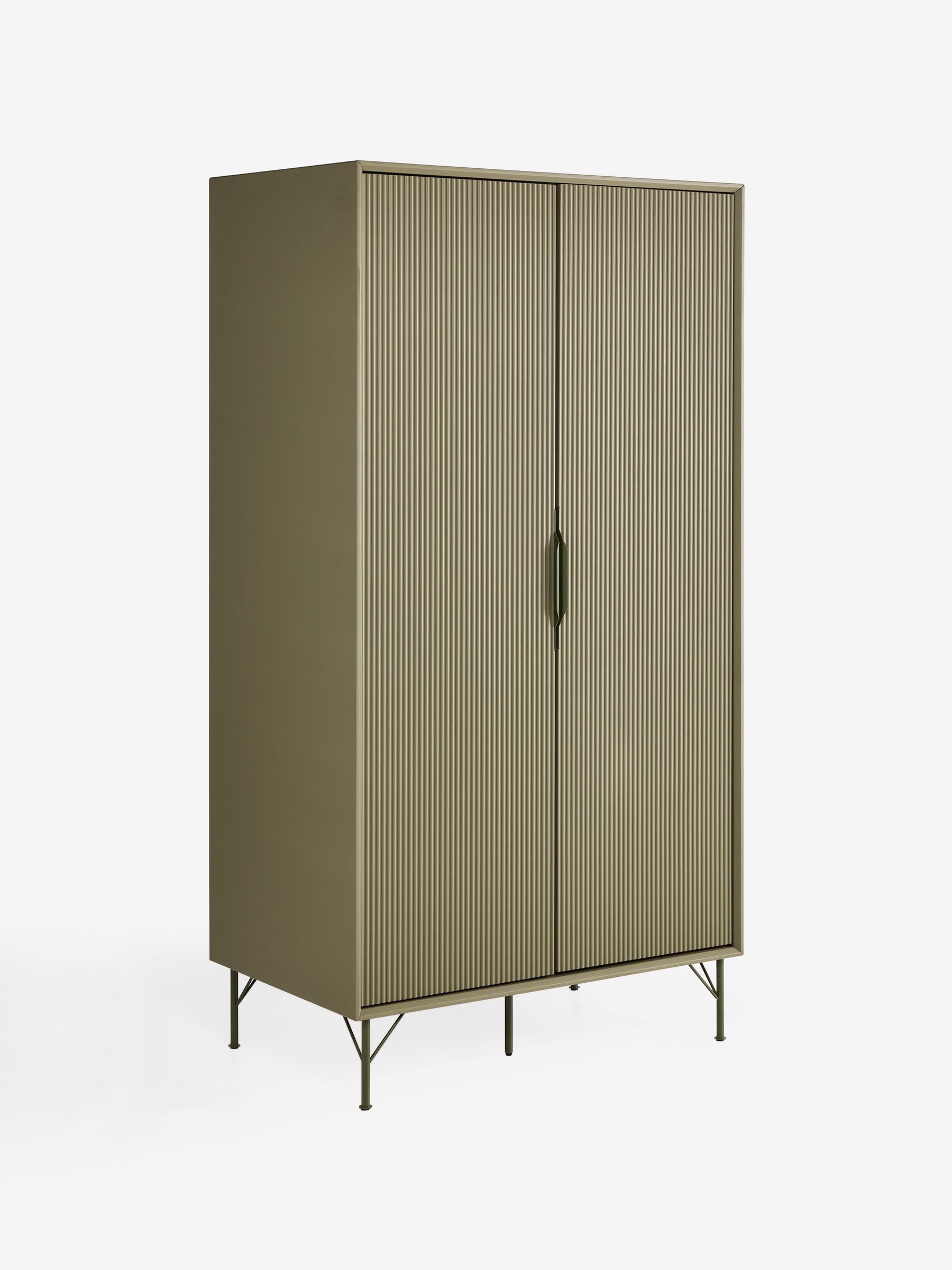 Elian Painted Double Wardrobe in Green - Image 5 of 5