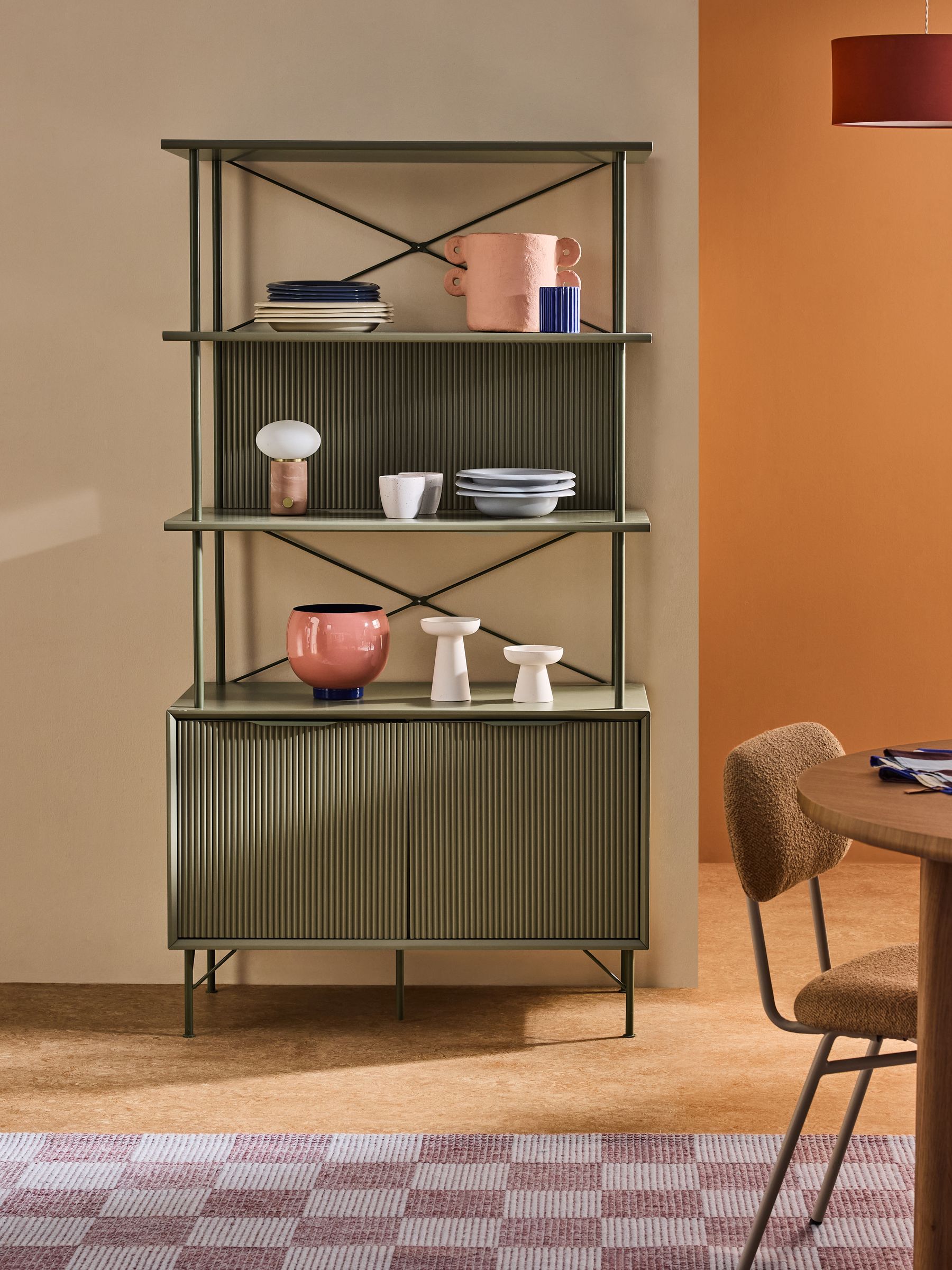 Elian Shelving Unit in Green - Image 1 of 6