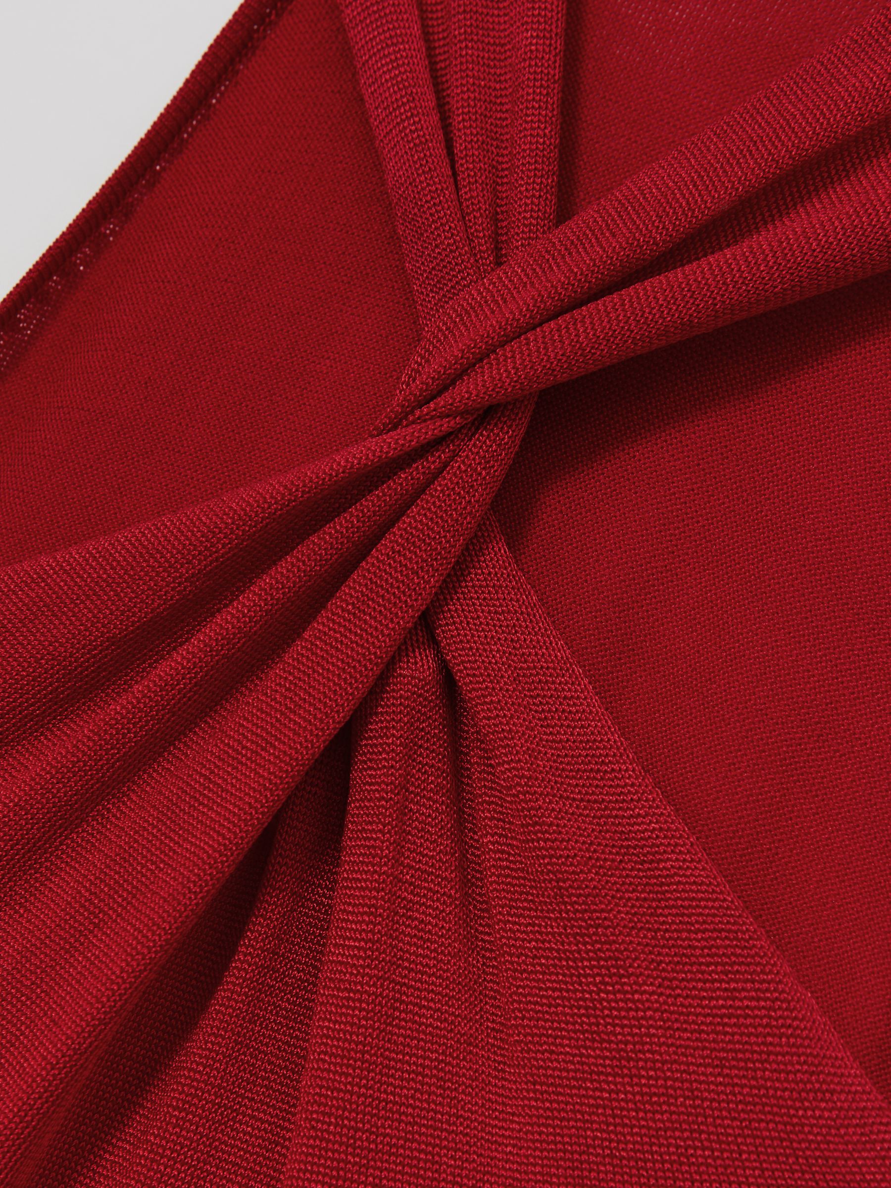 Cut-Out Knitted Maxi Dress in Red - Image 7 of 7